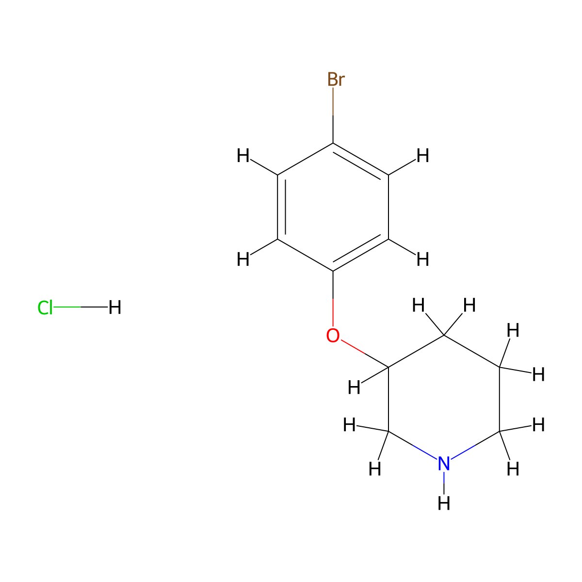 3-(4-Bromophenoxy)piperidine hydrochloride molecular structure, CAS 1185025-37-9