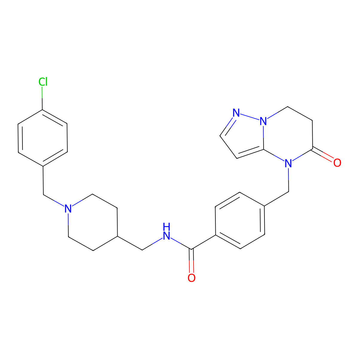 N-{[1-(4-chlorobenzyl)piperidin-4-yl]methyl}-4-[(5-oxo-6,7-dihydropyrazolo[1,5-a]pyrimidin-4(5H)-yl)methyl]benzamide molecular structure, CAS 1185025-38-0