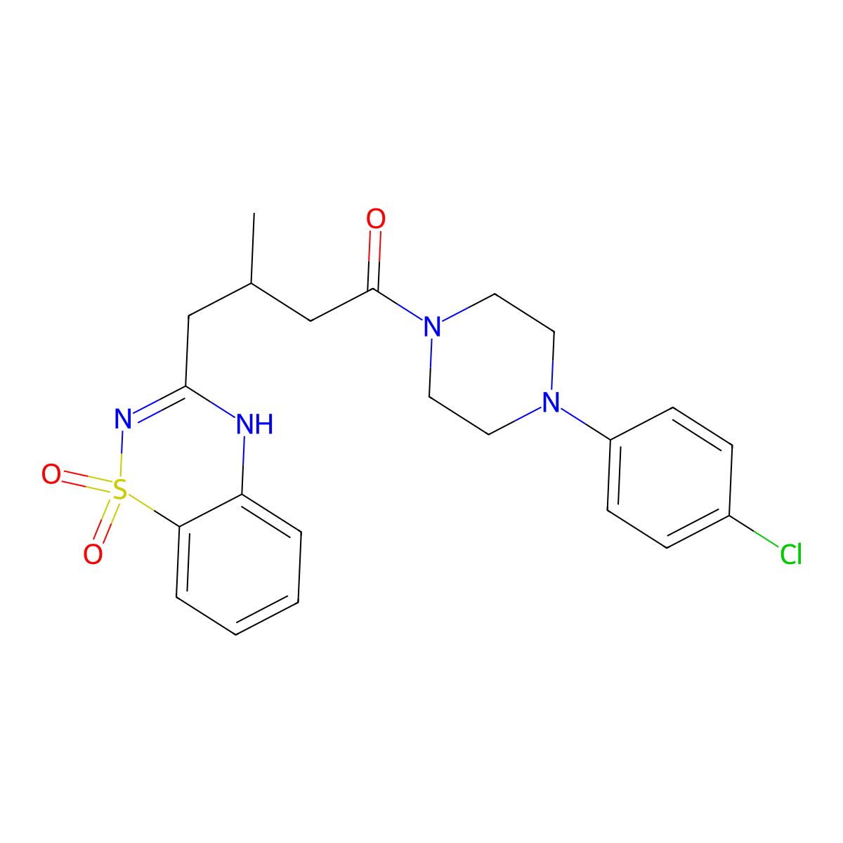 3-{4-[4-(4-chlorophenyl)piperazin-1-yl]-2-methyl-4-oxobutyl}-2H-1lambda6,2,4-benzothiadiazine-1,1-dione molecular structure, CAS 1185025-60-8
