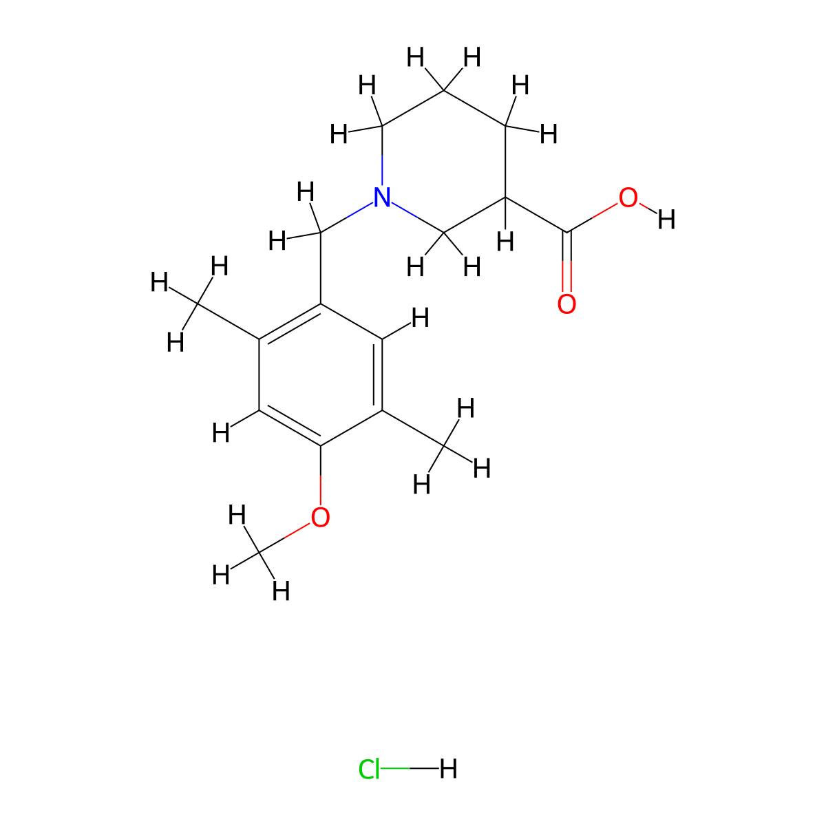1-(4-Methoxy-2,5-dimethylbenzyl)piperidine-3-carboxylic acid hydrochloride molecular structure, CAS 1185025-97-1