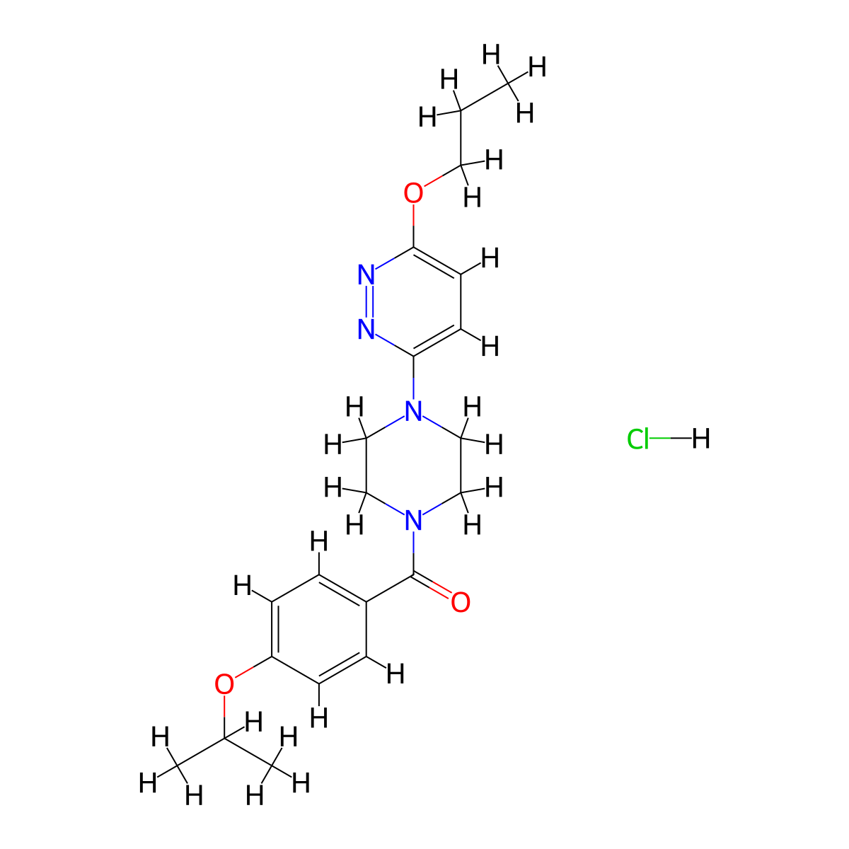 (4-Isopropoxyphenyl)(4-(6-propoxypyridazin-3-yl)piperazin-1-yl)methanone hydrochloride molecular structure, CAS 1185026-14-5