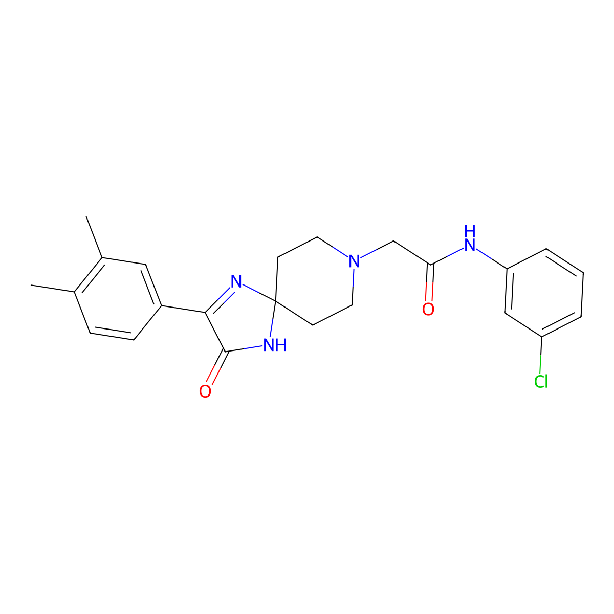 N-(3-chlorophenyl)-2-(2-(3,4-dimethylphenyl)-3-oxo-1,4,8-triazaspiro[4.5]dec-1-en-8-yl)acetamide molecular structure, CAS 1185027-21-7