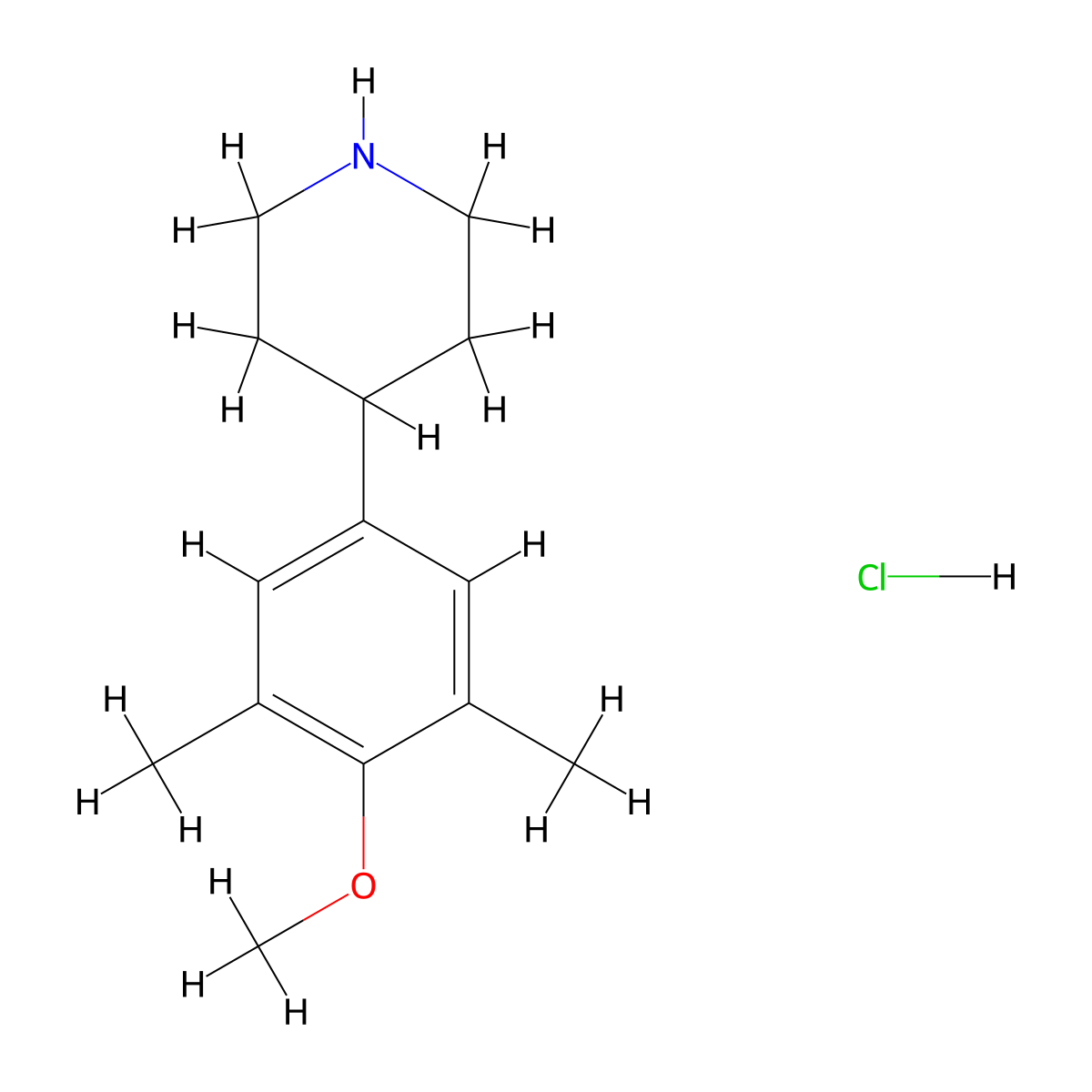 4-(4-Methoxy-3,5-dimethylphenyl)piperidine hydrochloride molecular structure, CAS 1185028-29-8