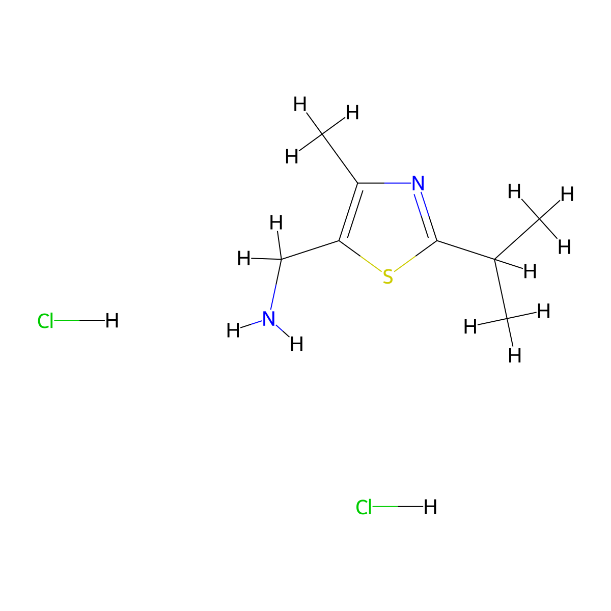 (2-Isopropyl-4-methyl-1,3-thiazol-5-YL)-methylamine dihydrochloride molecular structure, CAS 1185029-09-7