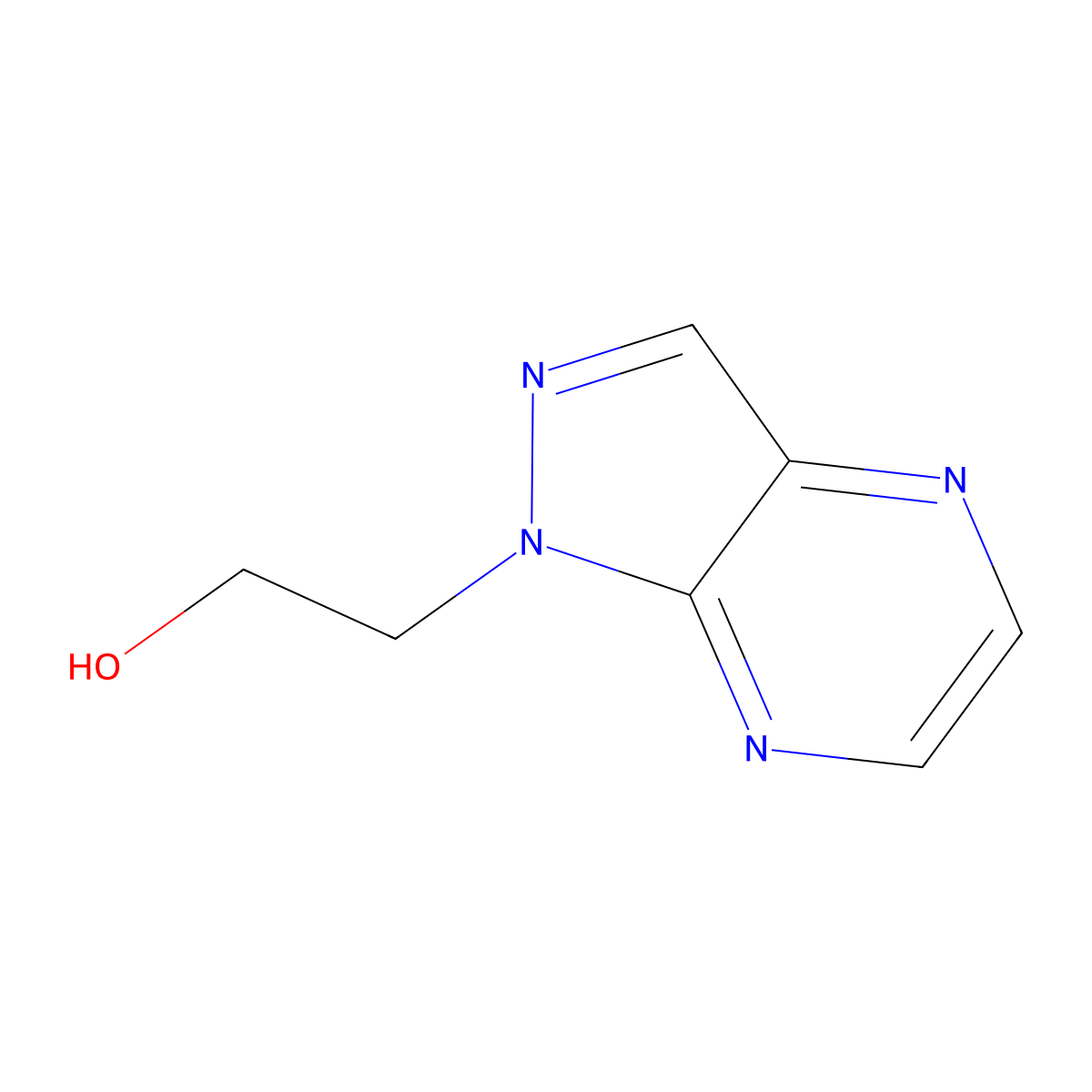 2-(1H-Pyrazolo[3,4-b]pyrazin-1-yl)ethanol molecular structure, CAS 118503-13-2