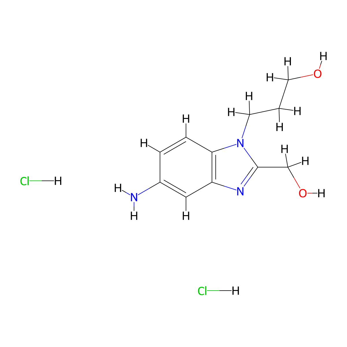 3-(5-Amino-2-hydroxymethyl-benzoimidazol-1-YL)-propan-1-OL dihydrochloride molecular structure, CAS 1185030-97-0