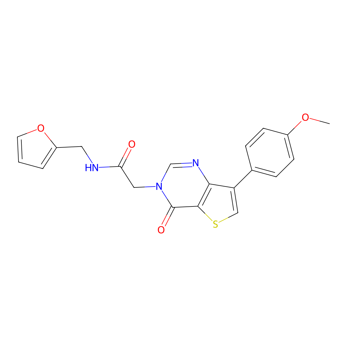 N-[(furan-2-yl)methyl]-2-[7-(4-methoxyphenyl)-4-oxo-3H,4H-thieno[3,2-d]pyrimidin-3-yl]acetamide molecular structure, CAS 1185031-22-4