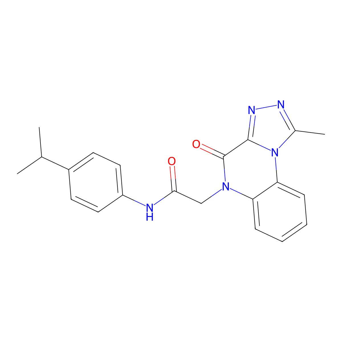 2-(1-methyl-4-oxo-[1,2,4]triazolo[4,3-a]quinoxalin-5-yl)-N-(4-propan-2-ylphenyl)acetamide molecular structure, CAS 1185031-47-3