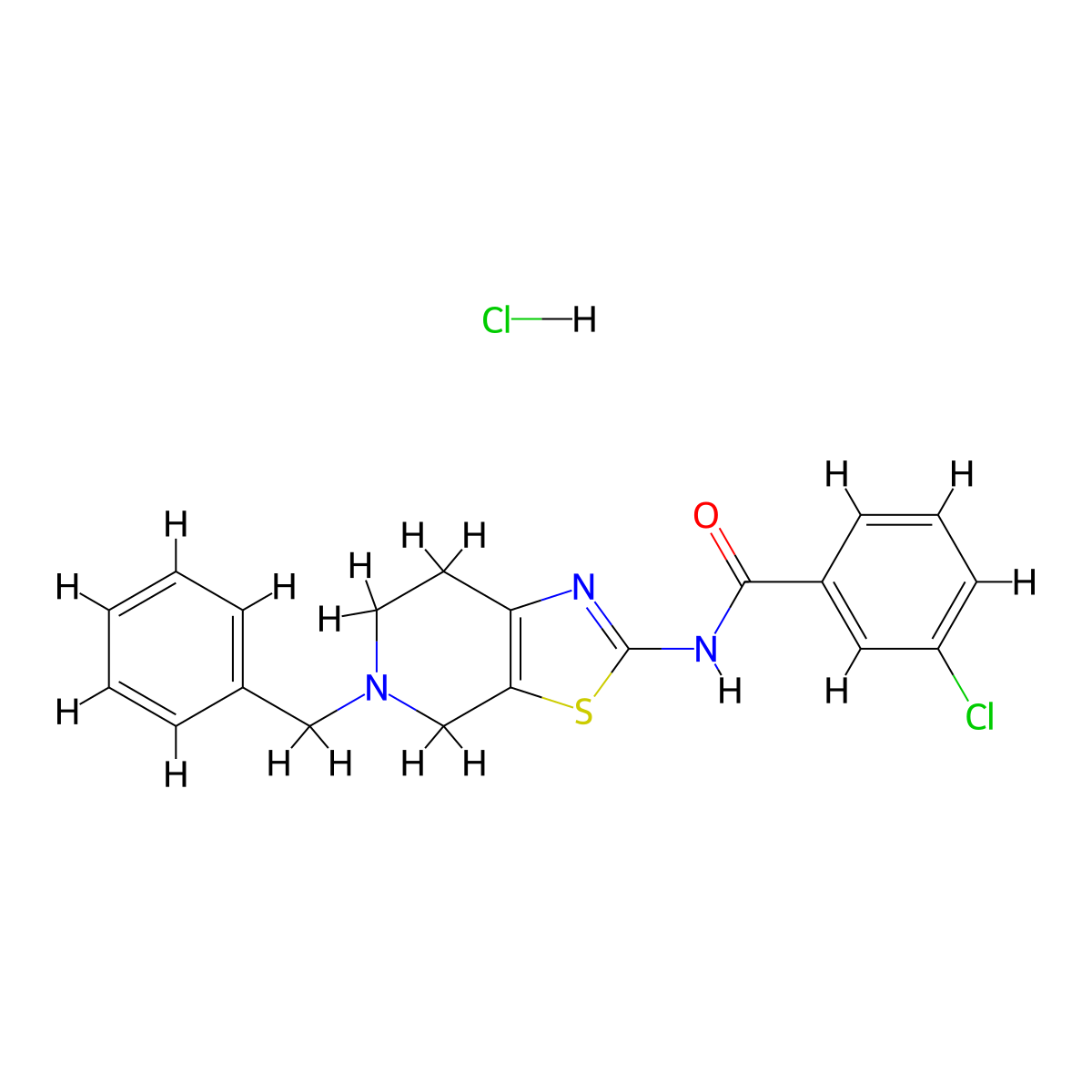 N-(5-benzyl-4,5,6,7-tetrahydrothiazolo[5,4-c]pyridin-2-yl)-3-chlorobenzamide hydrochloride molecular structure, CAS 1185031-69-9