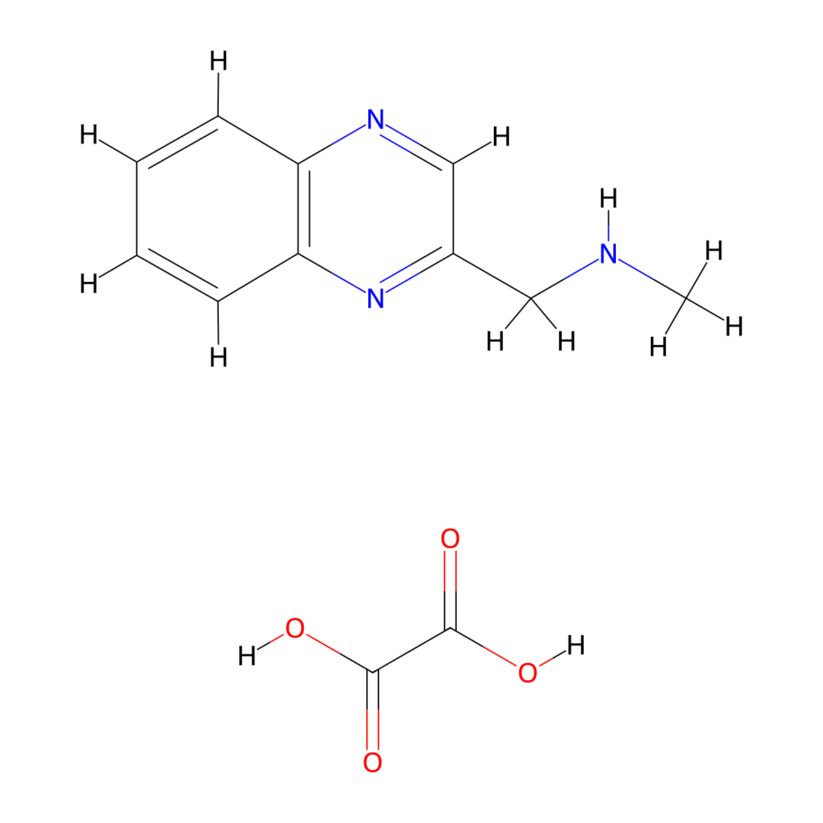 N-Methyl-1-(2-quinoxalinyl)methanamine oxalate molecular structure, CAS 1185033-05-9