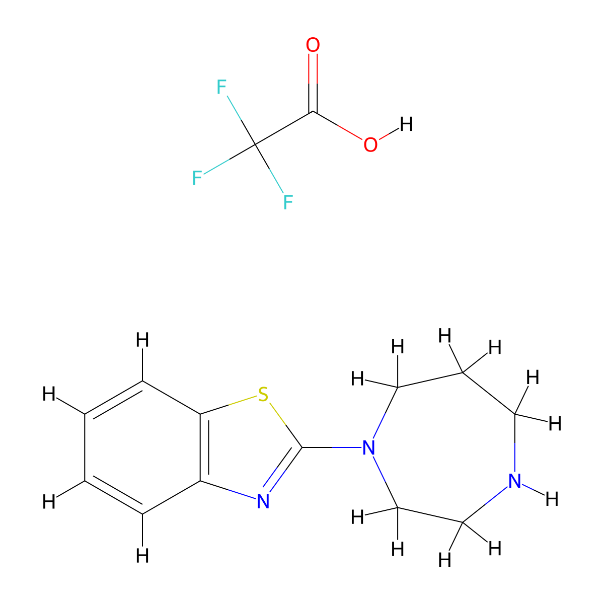 2-(1,4-Diazepan-1-yl)benzo[d]thiazole 2,2,2-trifluoroacetate molecular structure, CAS 1185033-39-9