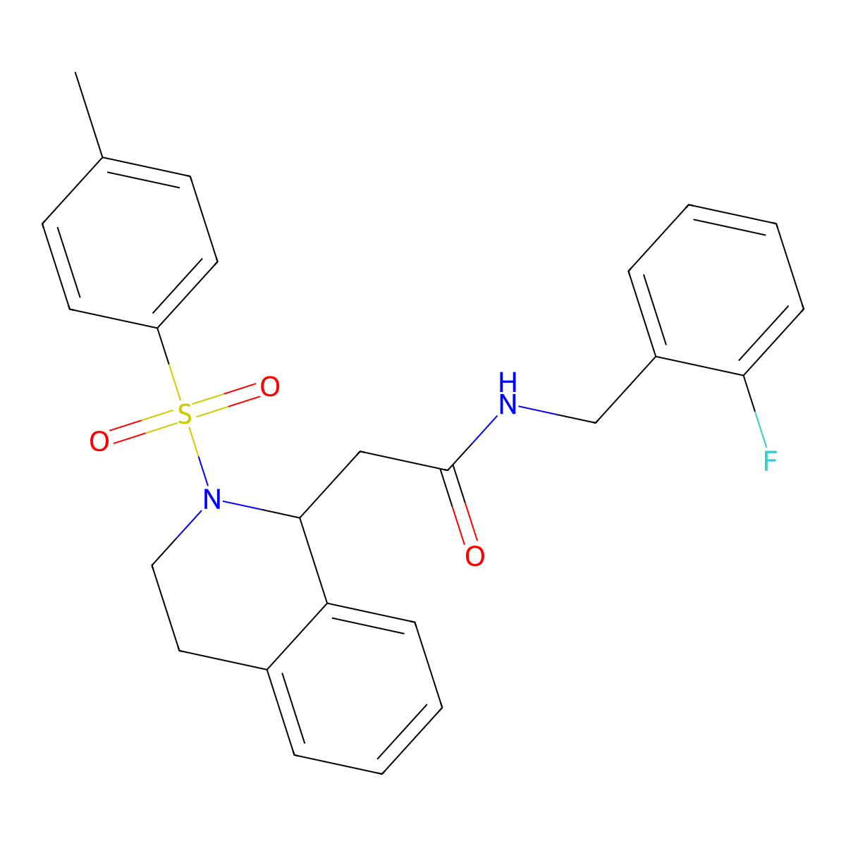 N-(2-fluorobenzyl)-2-{2-[(4-methylphenyl)sulfonyl]-1,2,3,4-tetrahydroisoquinolin-1-yl}acetamide molecular structure, CAS 1185035-72-6