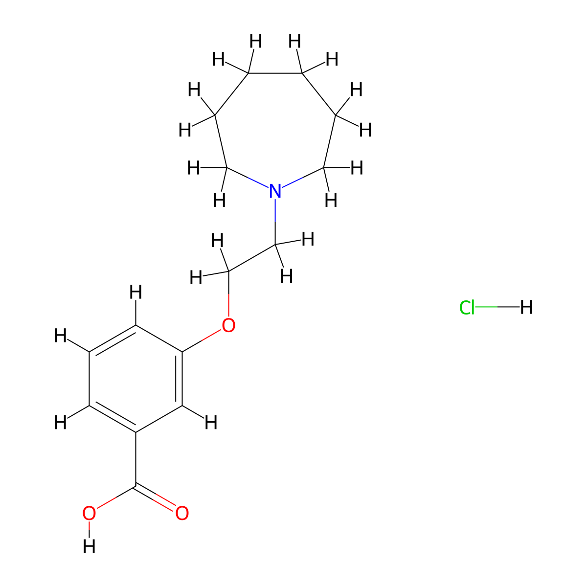 3-(2-Azepan-1-YL-ethoxy)-benzoic acid hydrochloride molecular structure, CAS 1185036-66-1