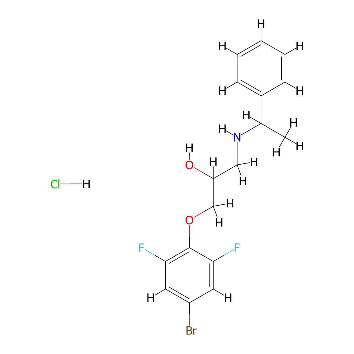 1-(4-Bromo-2,6-difluorophenoxy)-3-[(1-phenylethyl)amino]propan-2-OL hydrochloride molecular structure, CAS 1185037-33-5