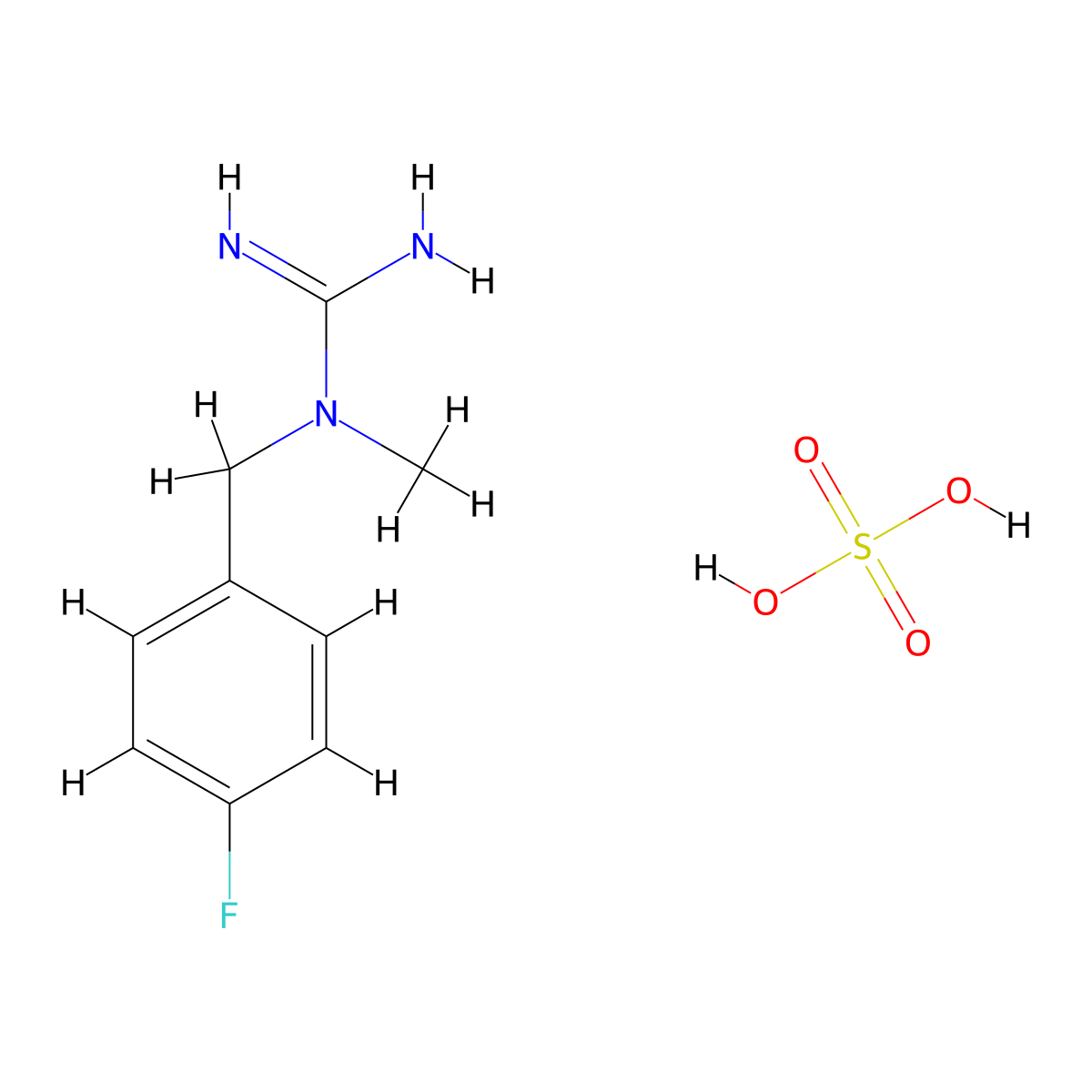 1-(4-Fluorobenzyl)-1-methylguanidine sulfate molecular structure, CAS 1185037-72-2