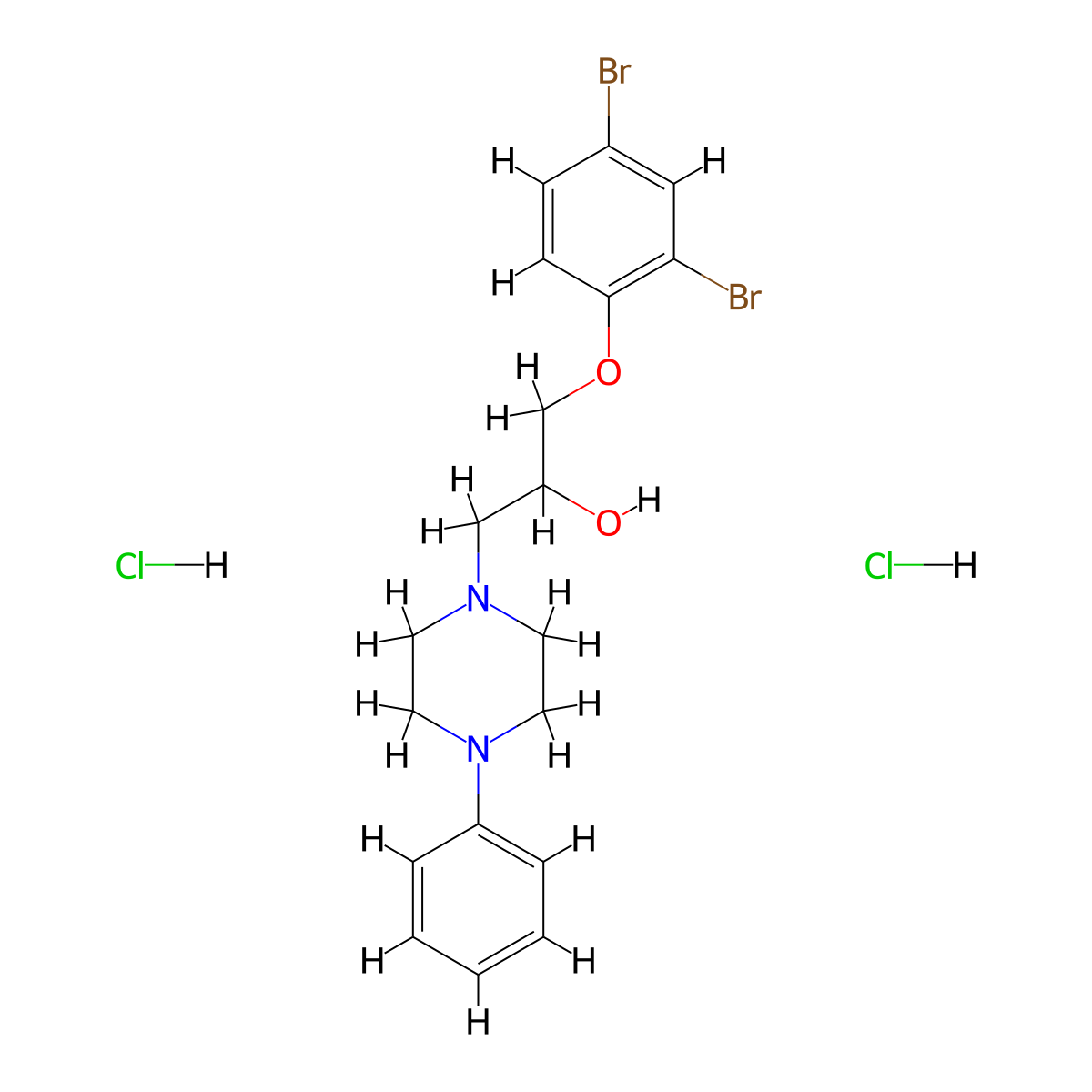 1-(2,4-Dibromophenoxy)-3-(4-phenylpiperazin-1-yl)propan-2-ol dihydrochloride molecular structure, CAS 1185038-46-3