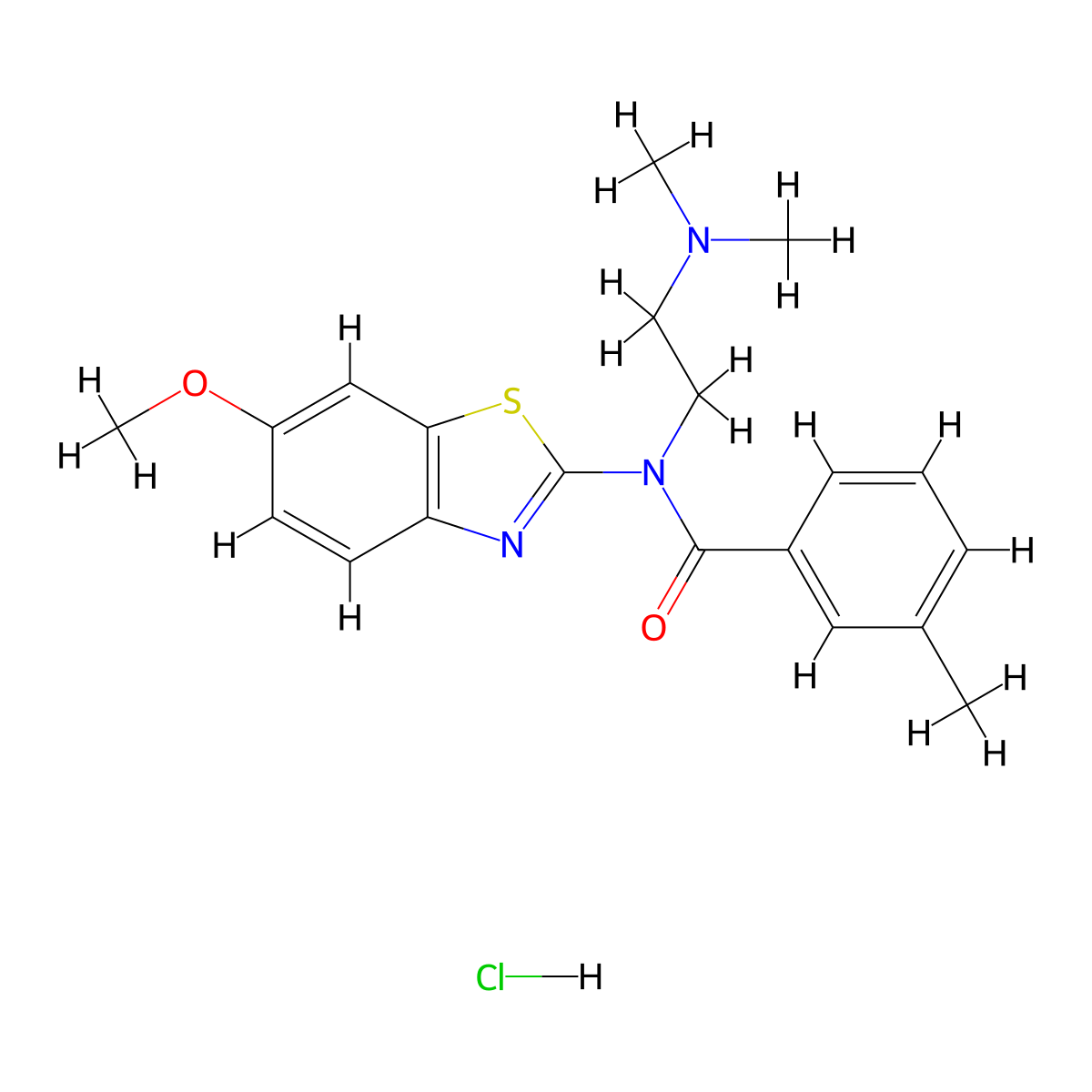N-(2-(dimethylamino)ethyl)-N-(6-methoxybenzo[d]thiazol-2-yl)-3-methylbenzamide hydrochloride molecular structure, CAS 1185040-14-5