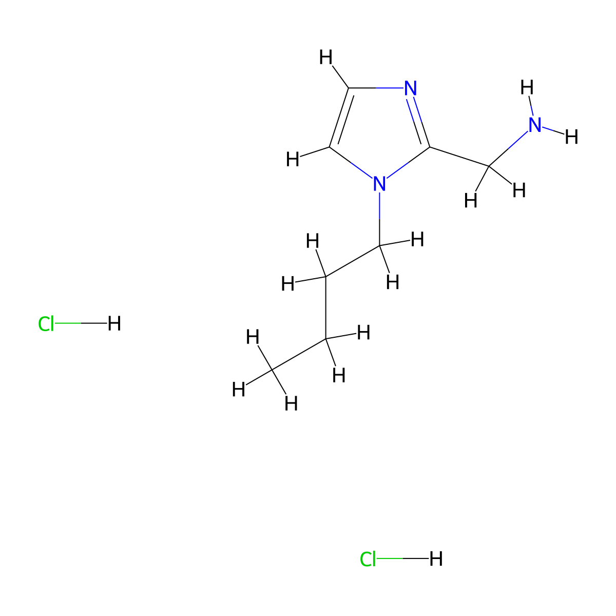 [(1-butyl-1H-imidazol-2-yl)methyl]amine dihydrochloride molecular structure, CAS 1185041-74-0