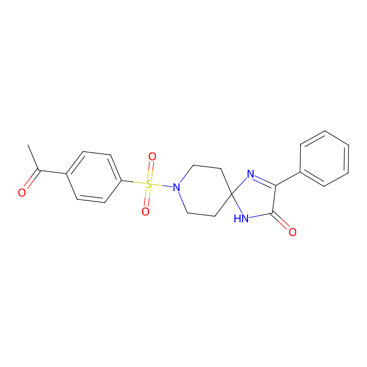 8-((4-Acetylphenyl)sulfonyl)-3-phenyl-1,4,8-triazaspiro[4.5]dec-3-en-2-one molecular structure, CAS 1185043-19-9