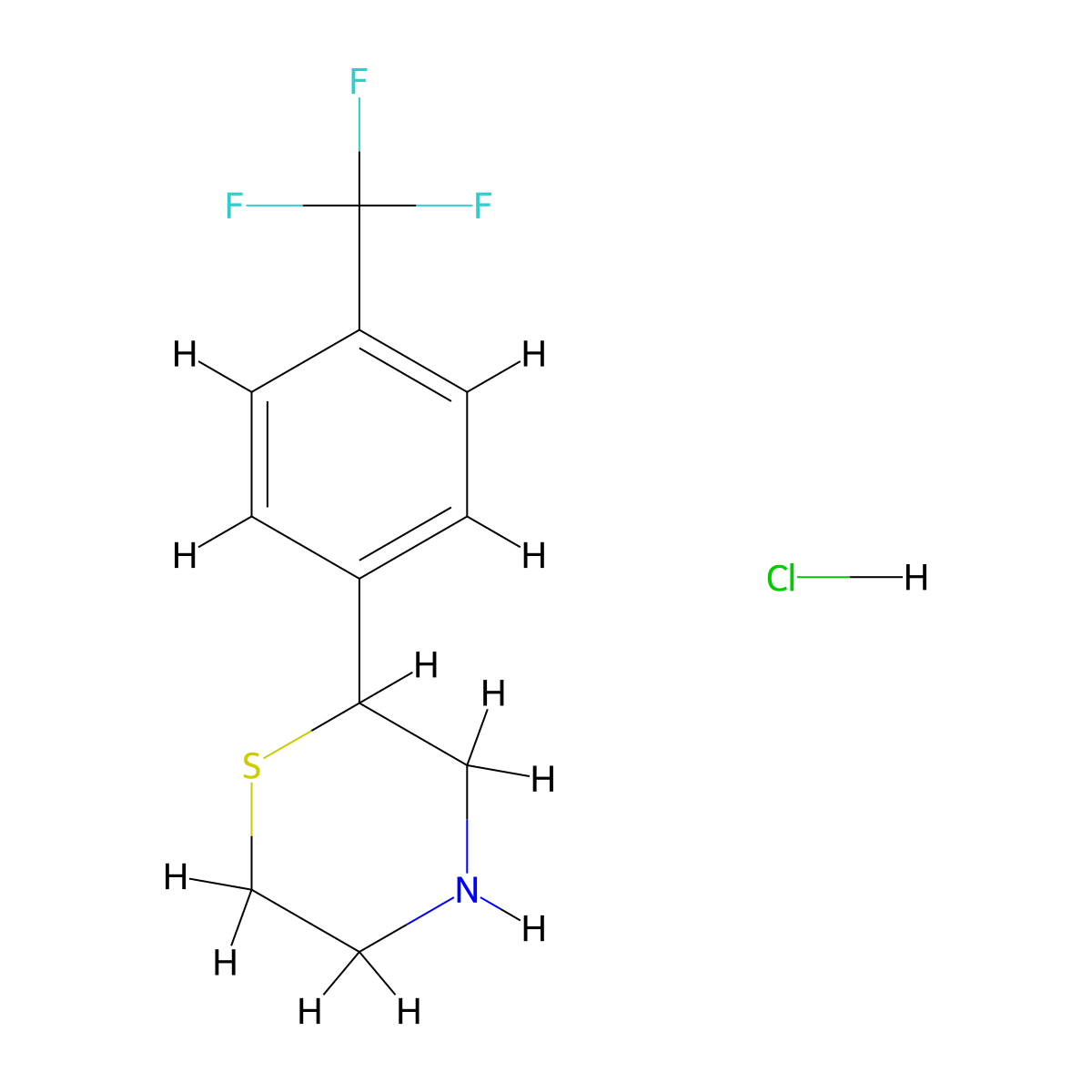 2-[4-(Trifluoromethyl)Phenyl] Thiomorpholine Hydrochloride molecular structure, CAS 1185044-02-3