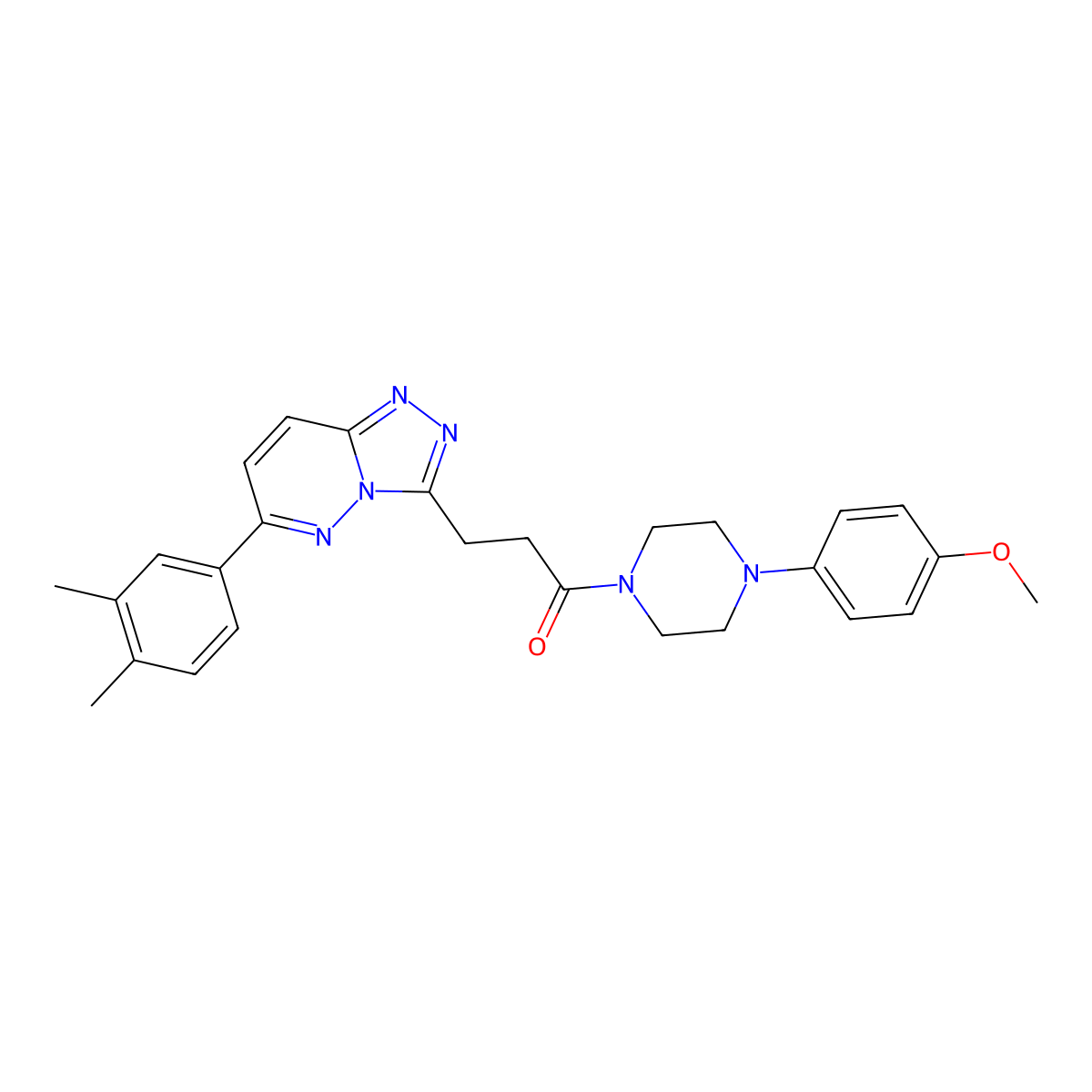 3-[6-(3,4-Dimethylphenyl)-[1,2,4]triazolo[4,3-b]pyridazin-3-yl]-1-[4-(4-methoxyphenyl)piperazin-1-yl]propan-1-one molecular structure, CAS 1185044-95-4