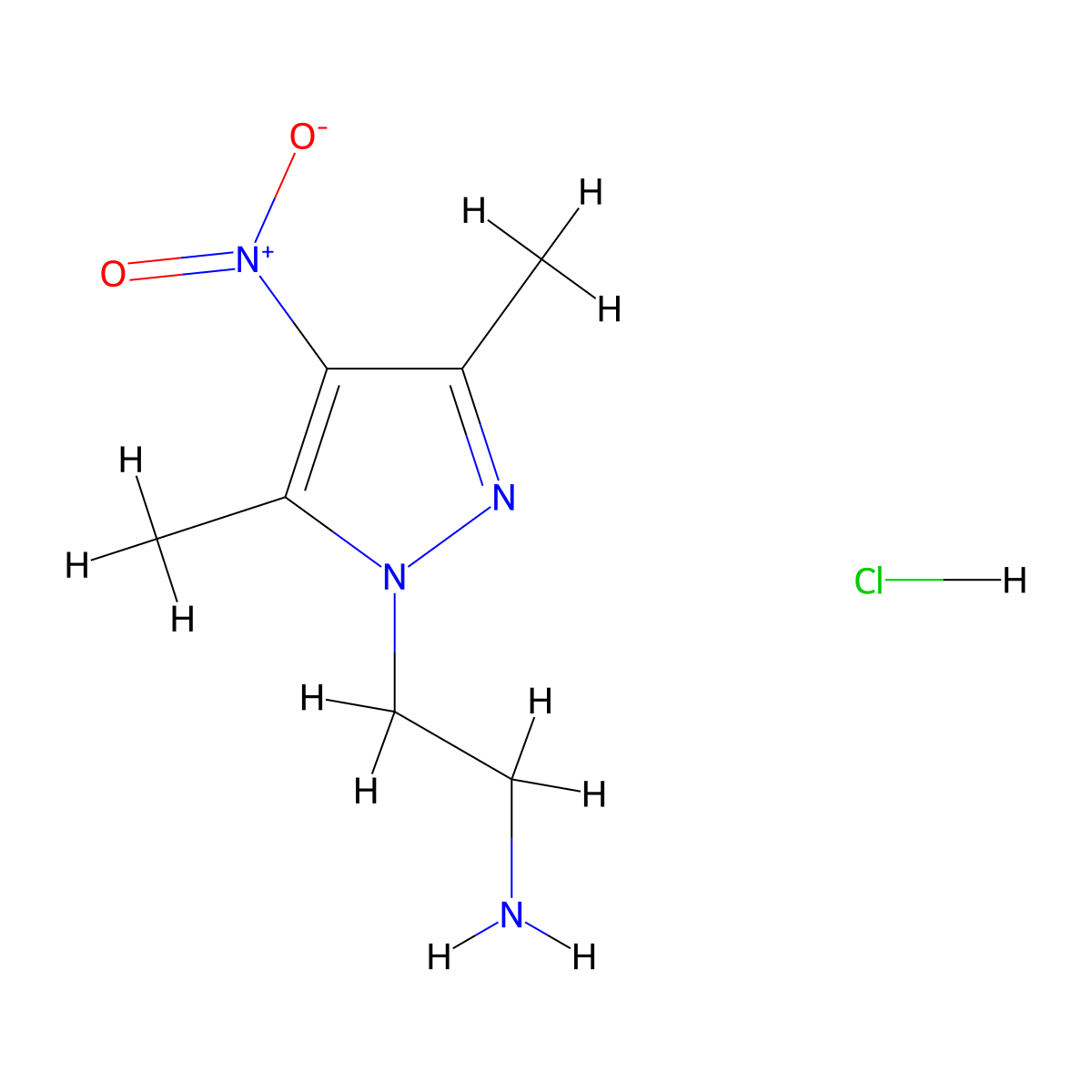 2-(3,5-Dimethyl-4-nitro-1H-pyrazol-1-yl)ethanamine hydrochloride molecular structure, CAS 1185045-46-8