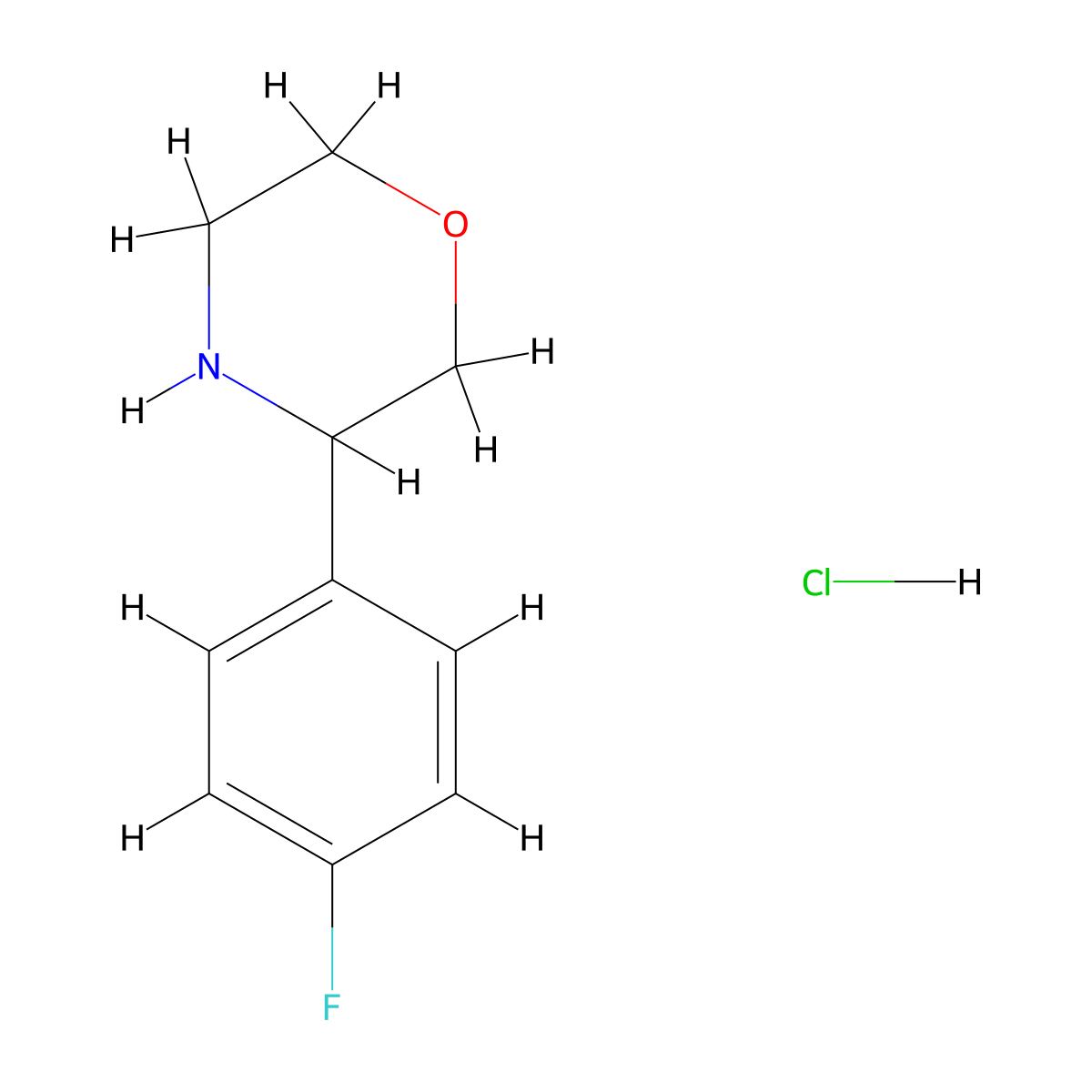 3-(4-Fluorophenyl)morpholine hydrochloride molecular structure, CAS 1185045-95-7