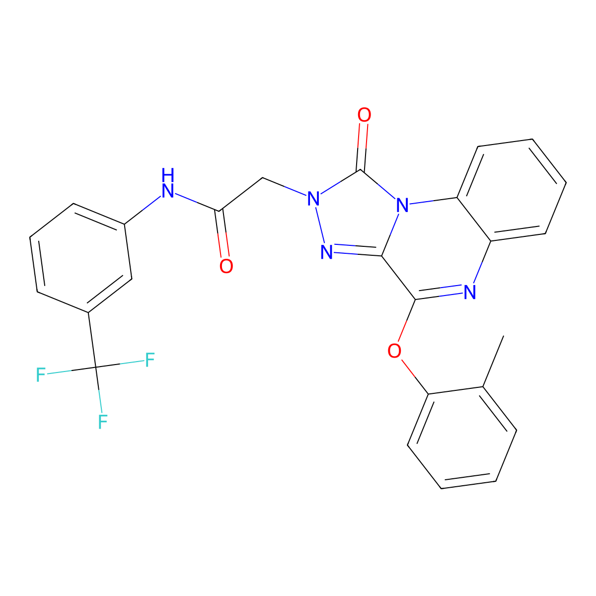 2-[4-(2-methylphenoxy)-1-oxo[1,2,4]triazolo[4,3-a]quinoxalin-2(1H)-yl]-N-[3-(trifluoromethyl)phenyl]acetamide molecular structure, CAS 1185047-22-6
