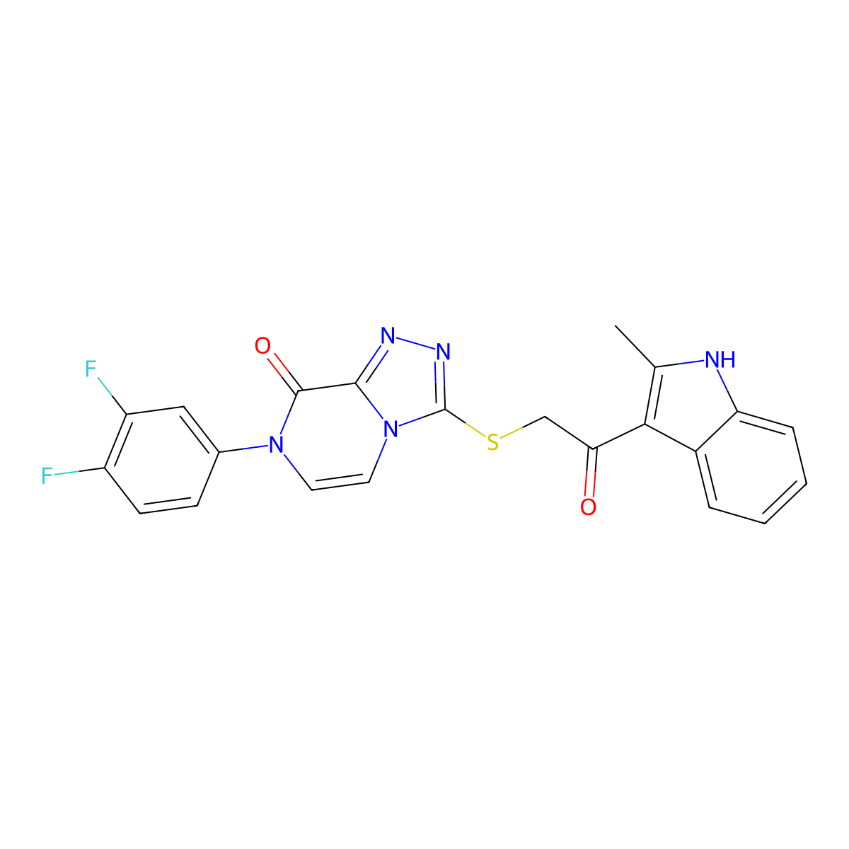 7-(3,4-difluorophenyl)-3-{[2-(2-methyl-1H-indol-3-yl)-2-oxoethyl]thio}[1,2,4]triazolo[4,3-a]pyrazin-8(7H)-one molecular structure, CAS 1185047-61-3