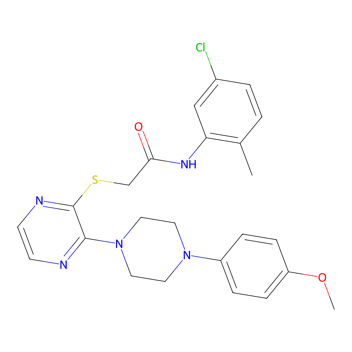 N-(5-chloro-2-methylphenyl)-2-({3-[4-(4-methoxyphenyl)piperazin-1-yl]pyrazin-2-yl}sulfanyl)acetamide molecular structure, CAS 1185047-83-9