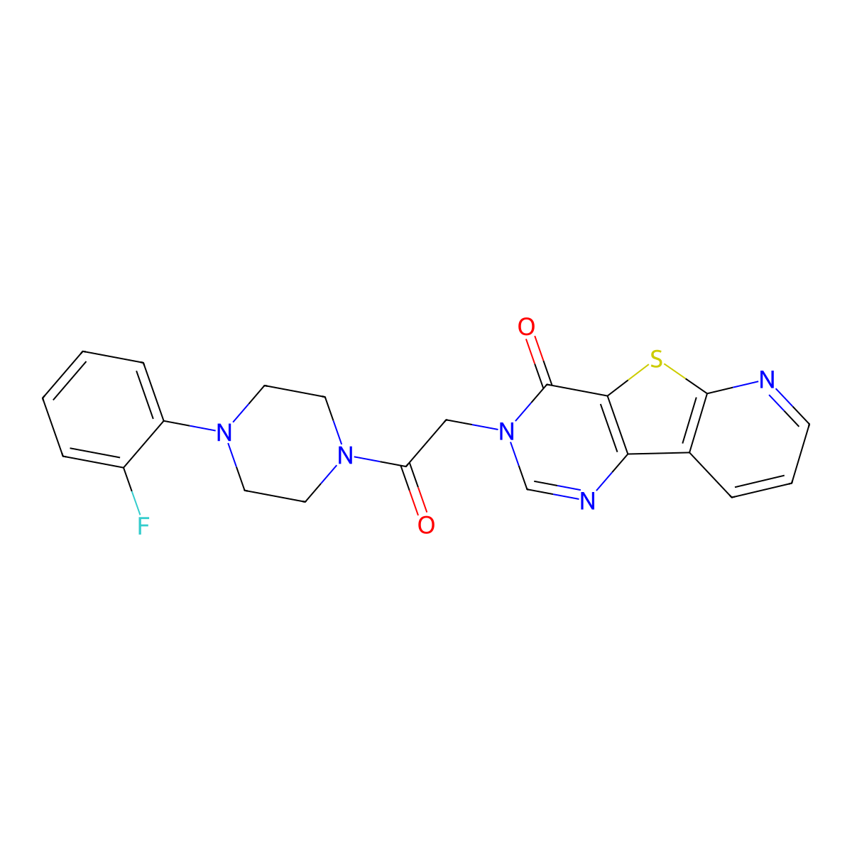 3-(2-(4-(2-fluorophenyl)piperazin-1-yl)-2-oxoethyl)pyrido[3',2':4,5]thieno[3,2-d]pyrimidin-4(3H)-one molecular structure, CAS 1185048-30-9