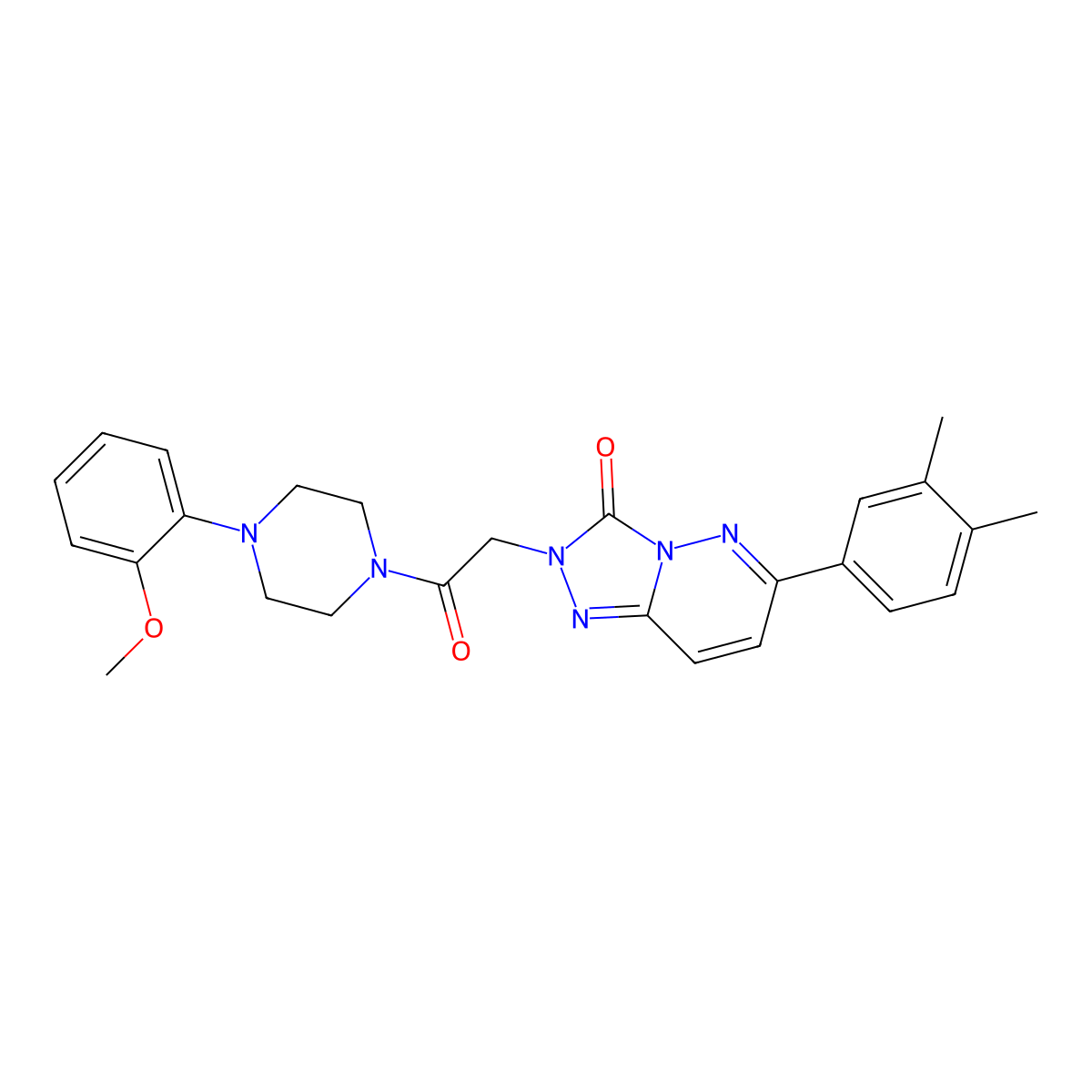 6-(3,4-dimethylphenyl)-2-(2-(4-(2-methoxyphenyl)piperazin-1-yl)-2-oxoethyl)-[1,2,4]triazolo[4,3-b]pyridazin-3(2H)-one molecular structure, CAS 1185048-48-9