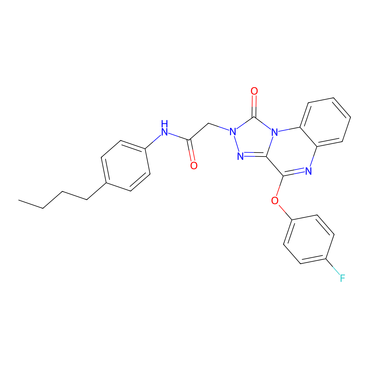 N-(4-butylphenyl)-2-[4-(4-fluorophenoxy)-1-oxo[1,2,4]triazolo[4,3-a]quinoxalin-2(1H)-yl]acetamide molecular structure, CAS 1185050-15-0