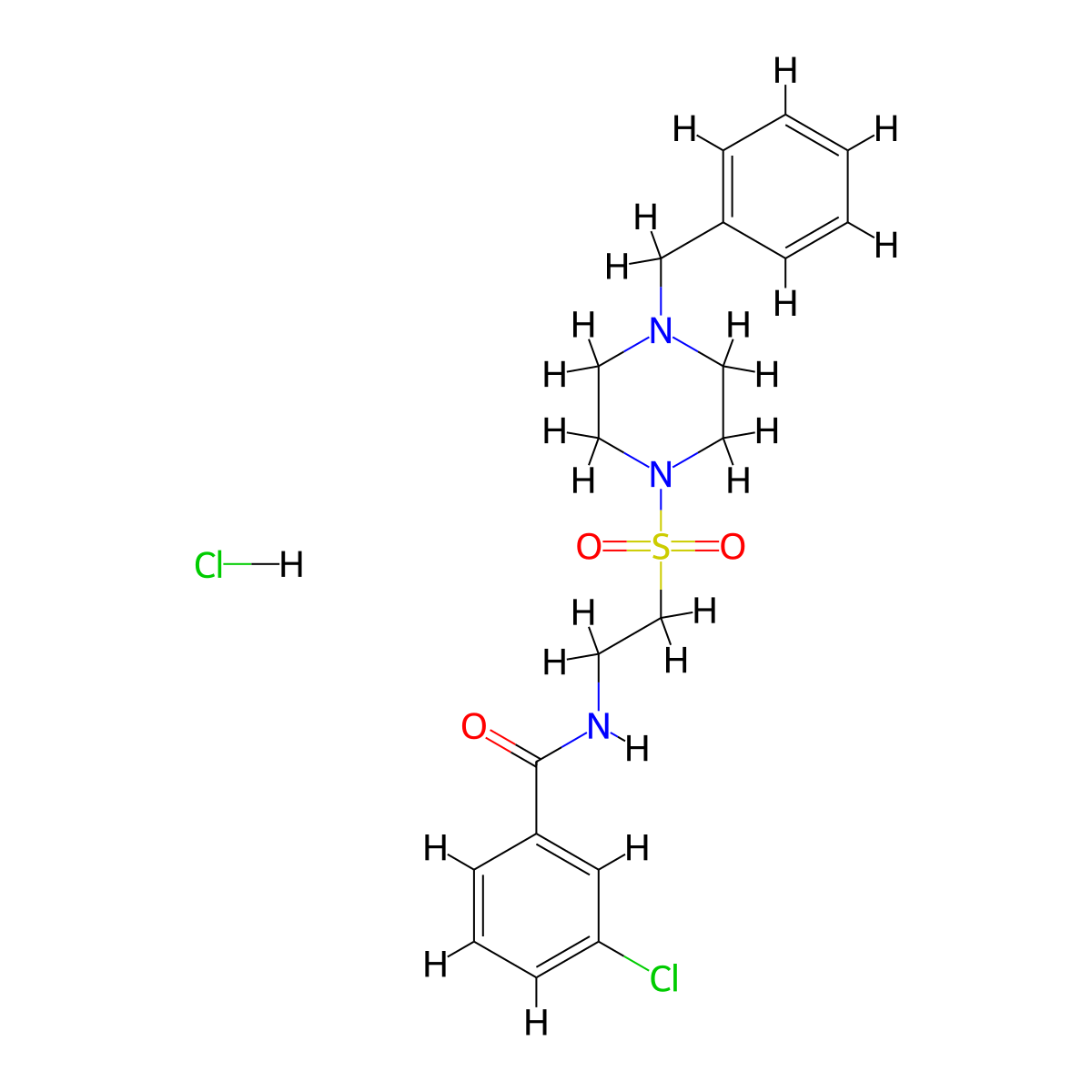 N-(2-((4-benzylpiperazin-1-yl)sulfonyl)ethyl)-3-chlorobenzamide hydrochloride molecular structure, CAS 1185050-90-1