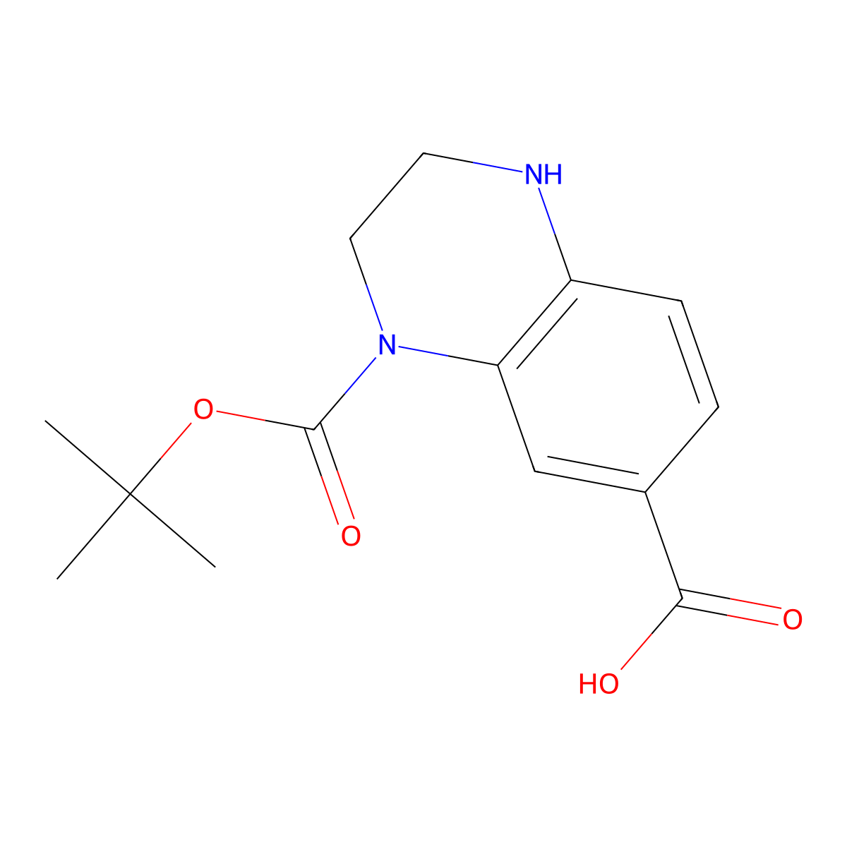 4-[(Tert-butoxy)carbonyl]-1,2,3,4-tetrahydroquinoxaline-6-carboxylic acid molecular structure, CAS 1185051-01-7