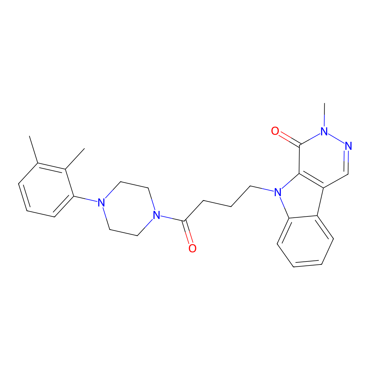 5-{4-[4-(2,3-dimethylphenyl)piperazin-1-yl]-4-oxobutyl}-3-methyl-3,5-dihydro-4H-pyridazino[4,5-b]indol-4-one molecular structure, CAS 1185051-02-8