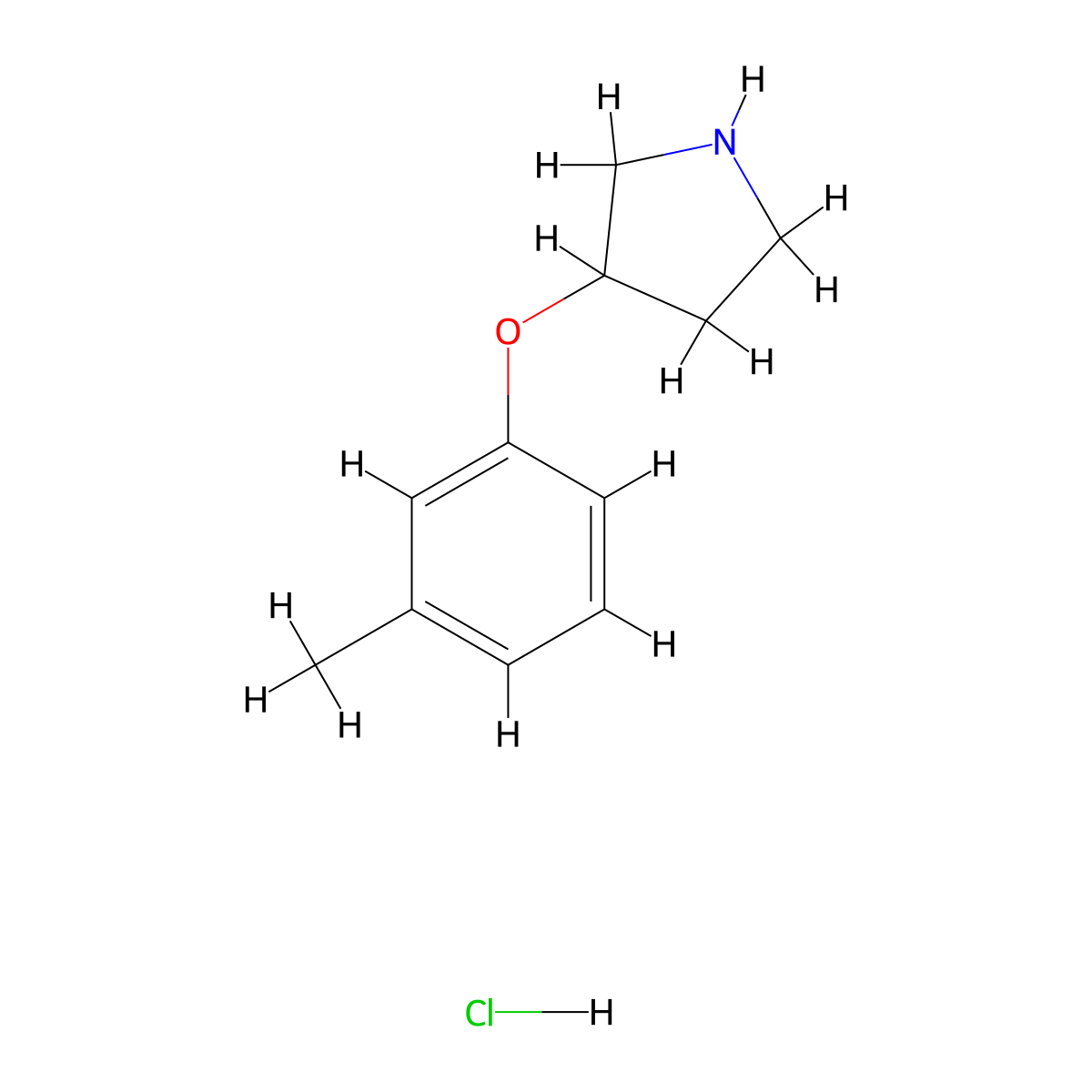 3-(3-Methylphenoxy)pyrrolidine hydrochloride molecular structure, CAS 1185051-04-0