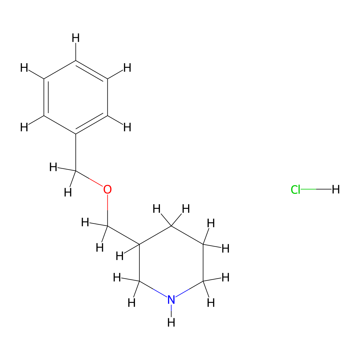 3-[(Benzyloxy)methyl]piperidine hydrochloride molecular structure, CAS 1185052-50-9