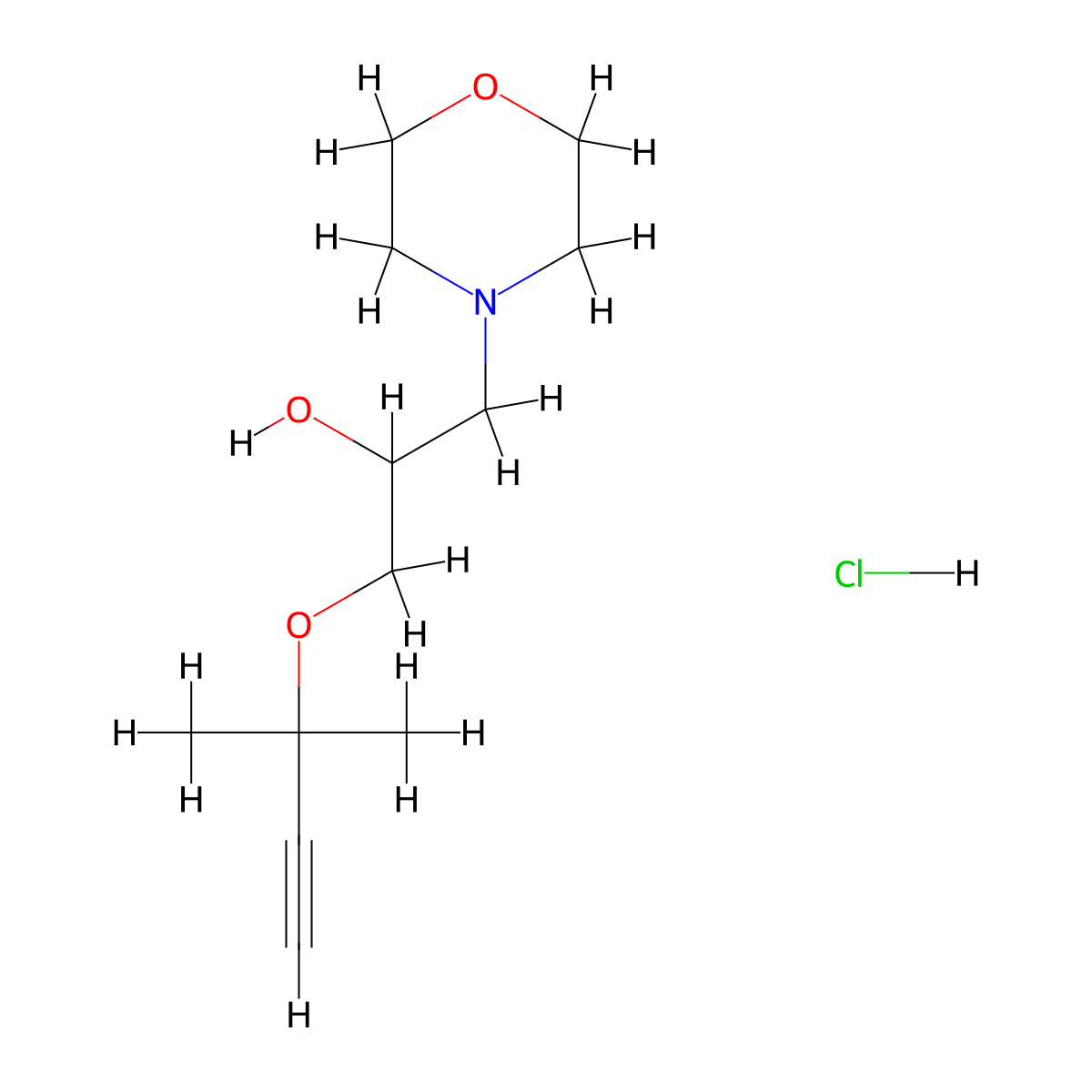 1-(2-Methylbut-3-yn-2-yloxy)-3-morpholin-4-ylpropan-2-ol;hydrochloride molecular structure, CAS 1185052-91-8