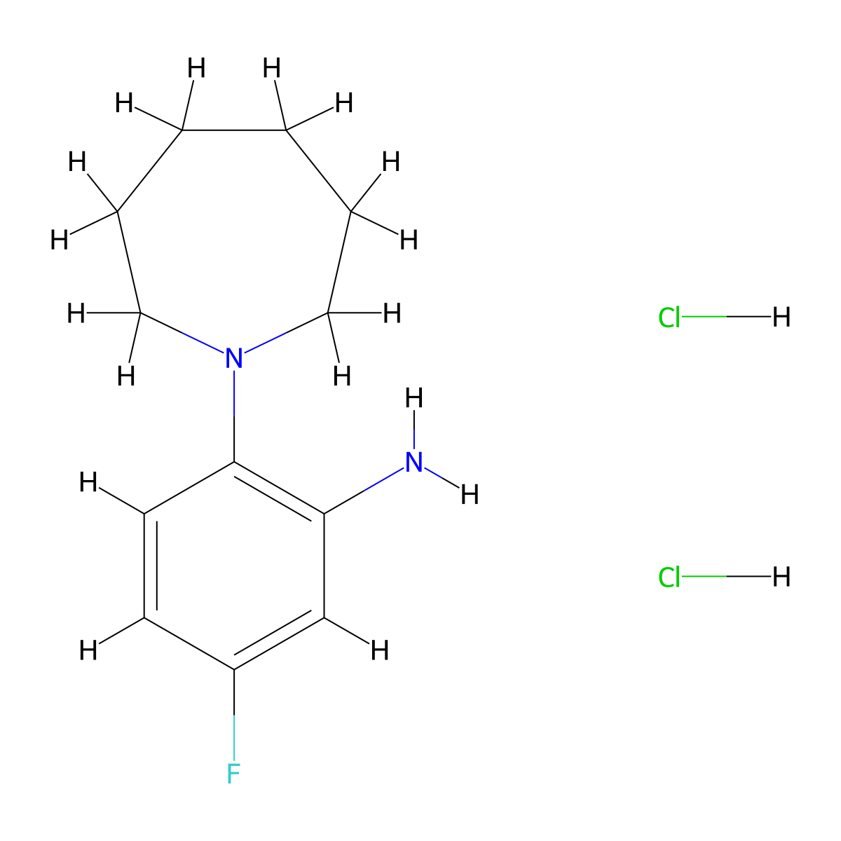 2-Azepan-1-YL-5-fluoro-phenylamine dihydrochloride molecular structure, CAS 1185053-76-2