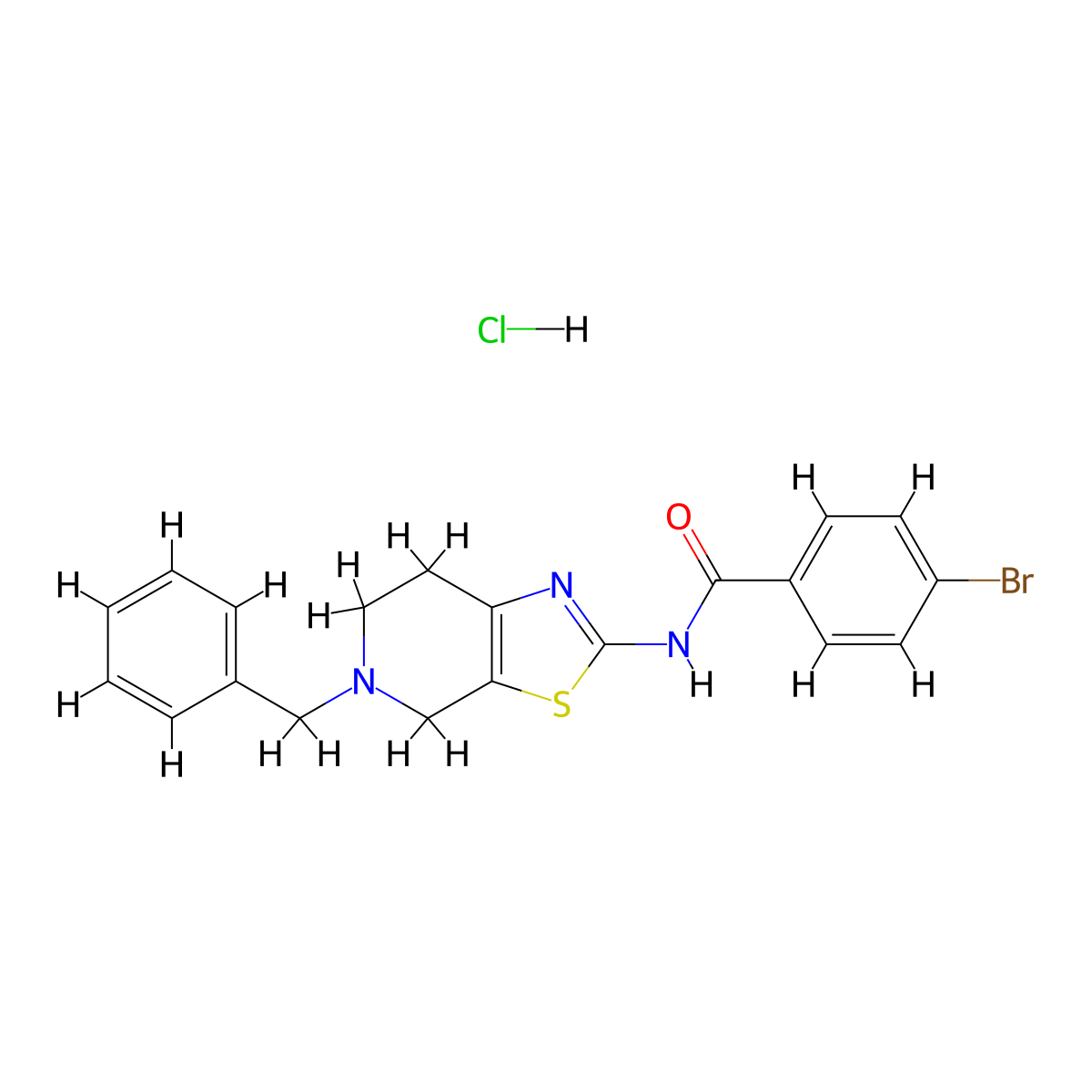 N-(5-benzyl-4,5,6,7-tetrahydrothiazolo[5,4-c]pyridin-2-yl)-4-bromobenzamide hydrochloride molecular structure, CAS 1185054-66-3