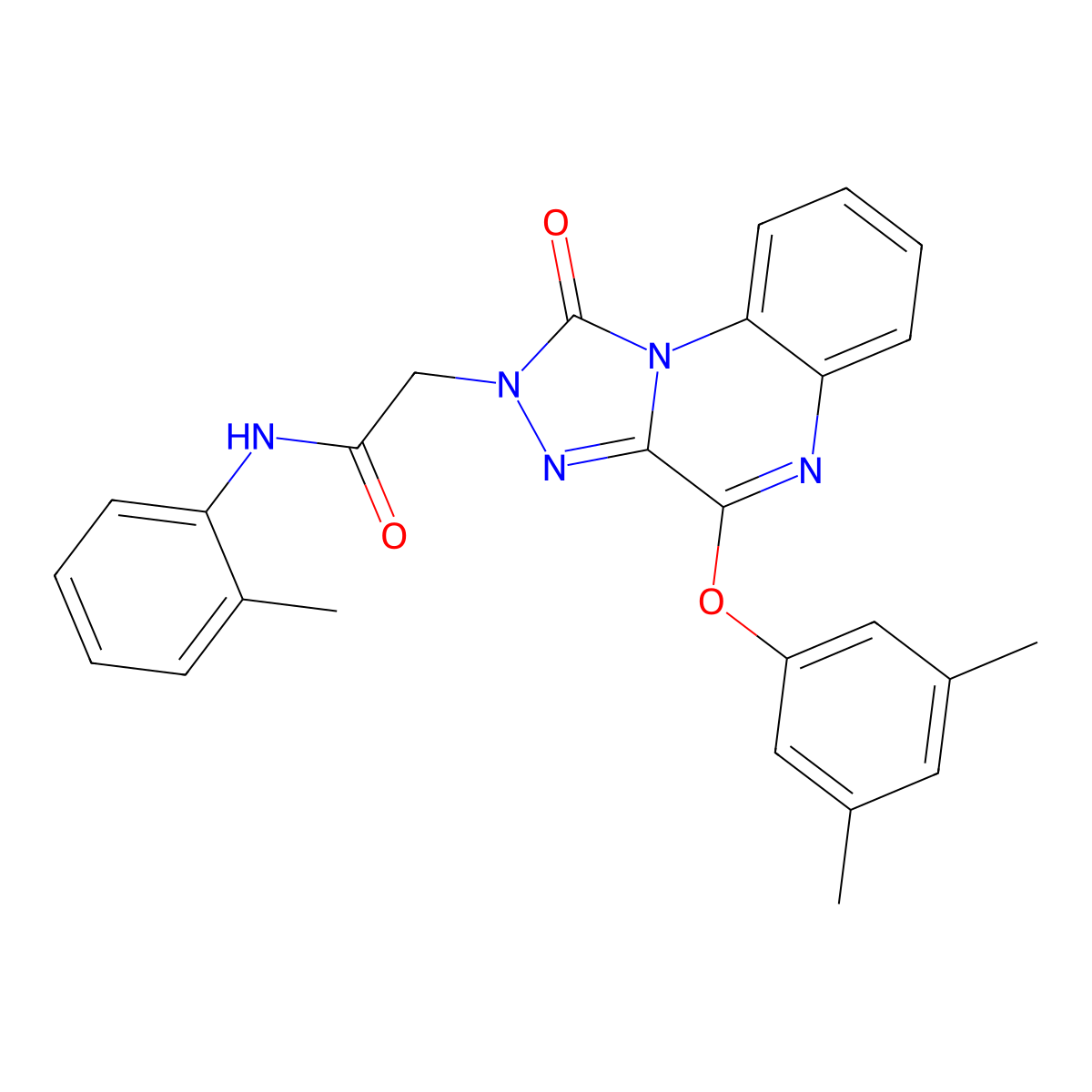 2-(4-(3,5-dimethylphenoxy)-1-oxo-[1,2,4]triazolo[4,3-a]quinoxalin-2(1H)-yl)-N-(o-tolyl)acetamide molecular structure, CAS 1185055-00-8