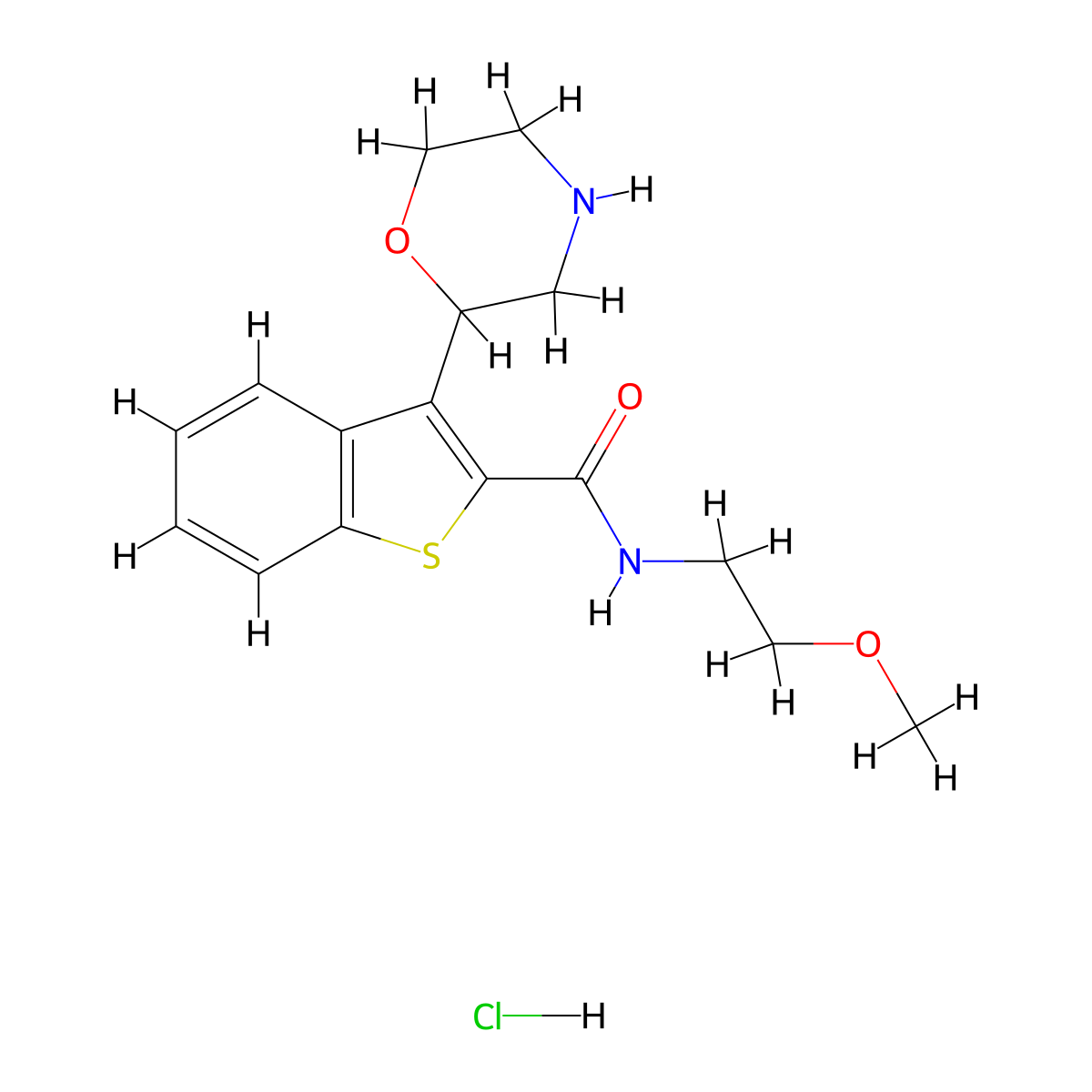 3-Morpholin-2-YL-benzo[B]thiophene-2-carboxylicacid (2-methoxy-ethyl)-amide hydrochloride molecular structure, CAS 1185055-02-0