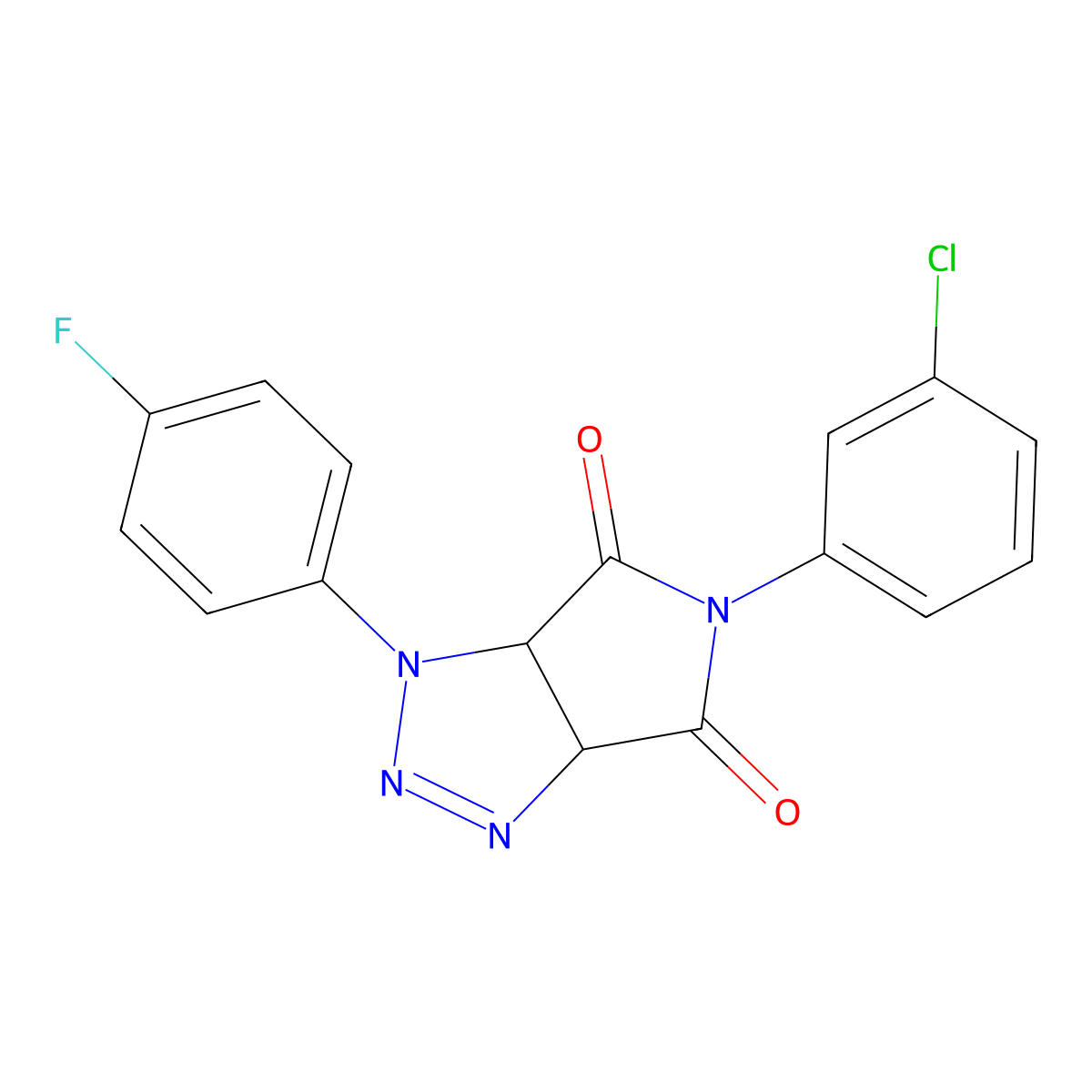 5-(3-chlorophenyl)-1-(4-fluorophenyl)-1,6a-dihydropyrrolo[3,4-d][1,2,3]triazole-4,6(3aH,5H)-dione molecular structure, CAS 1185055-16-6