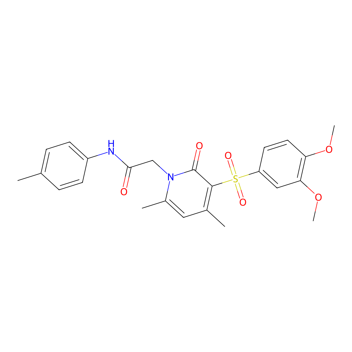 2-[3-[(3,4-dimethoxyphenyl)sulfonyl]-4,6-dimethyl-2-oxopyridin-1(2H)-yl]-N-(4-methylphenyl)acetamide molecular structure, CAS 1185056-81-8