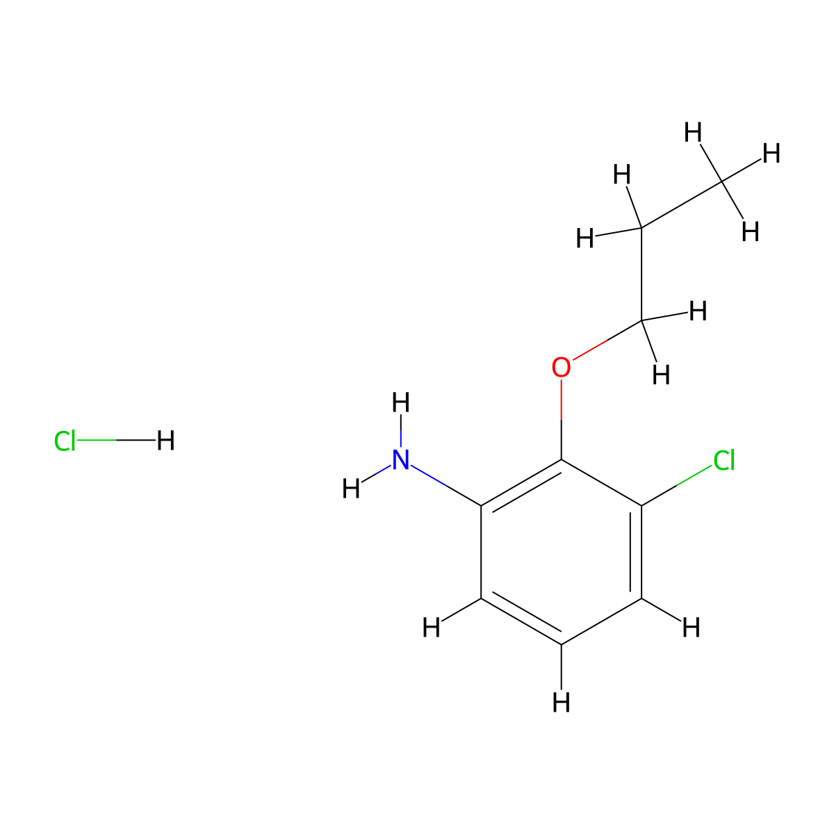 3-Chloro-2-propoxy-phenylamine hydrochloride molecular structure, CAS 1185057-51-5