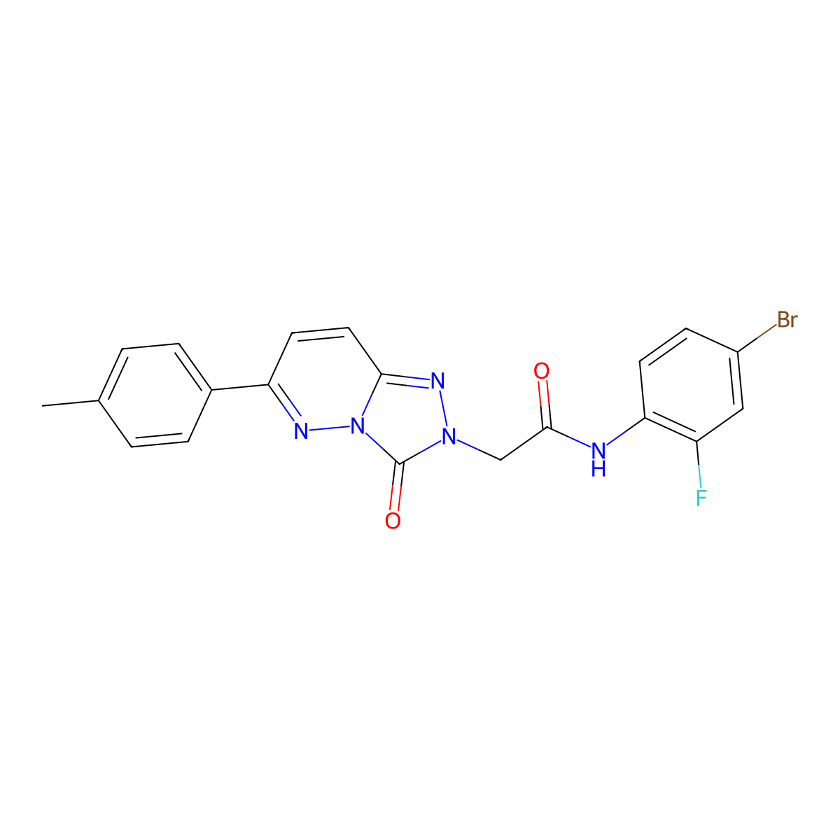 N-(4-bromo-2-fluorophenyl)-2-(3-oxo-6-(p-tolyl)-[1,2,4]triazolo[4,3-b]pyridazin-2(3H)-yl)acetamide molecular structure, CAS 1185057-62-8