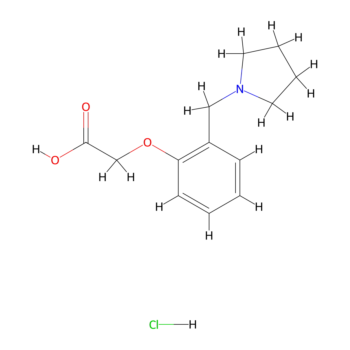 [2-(Pyrrolidin-1-ylmethyl)phenoxy]-acetic acid hydrochloride molecular structure, CAS 1185057-92-4