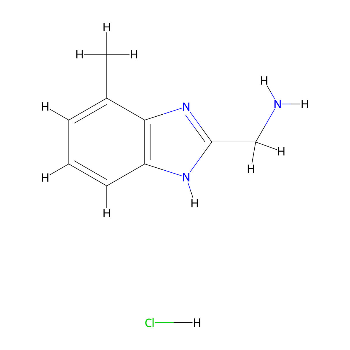 (4-methyl-1H-benzimidazol-2-yl)methylamine hydrochloride molecular structure, CAS 1185059-68-0