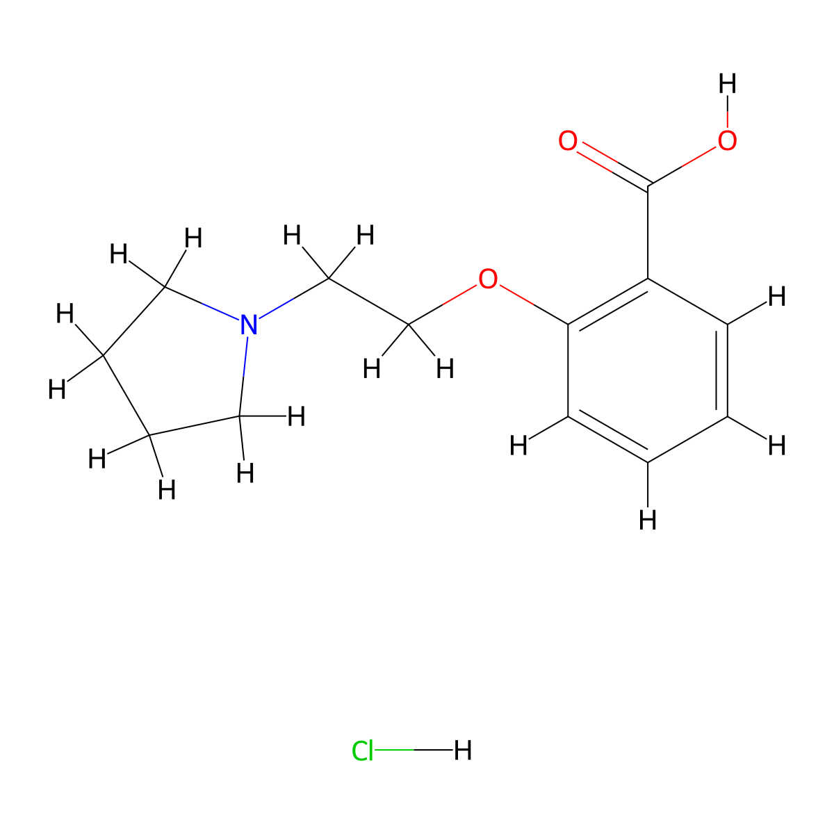 2-(2-Pyrrolidin-1-Yl-Ethoxy)-Benzoic Acid Hydrochloride molecular structure, CAS 1185060-16-5